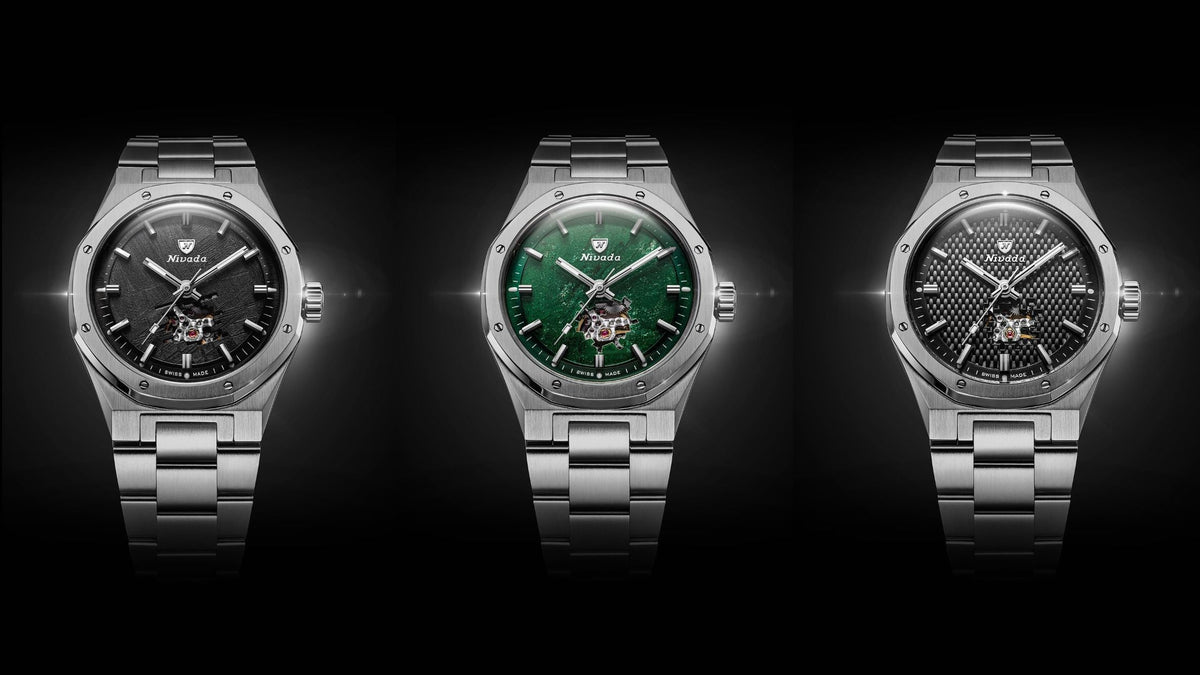 Nivada Grenchen Opens the F77: Three New Titanium Open-Heart Watches