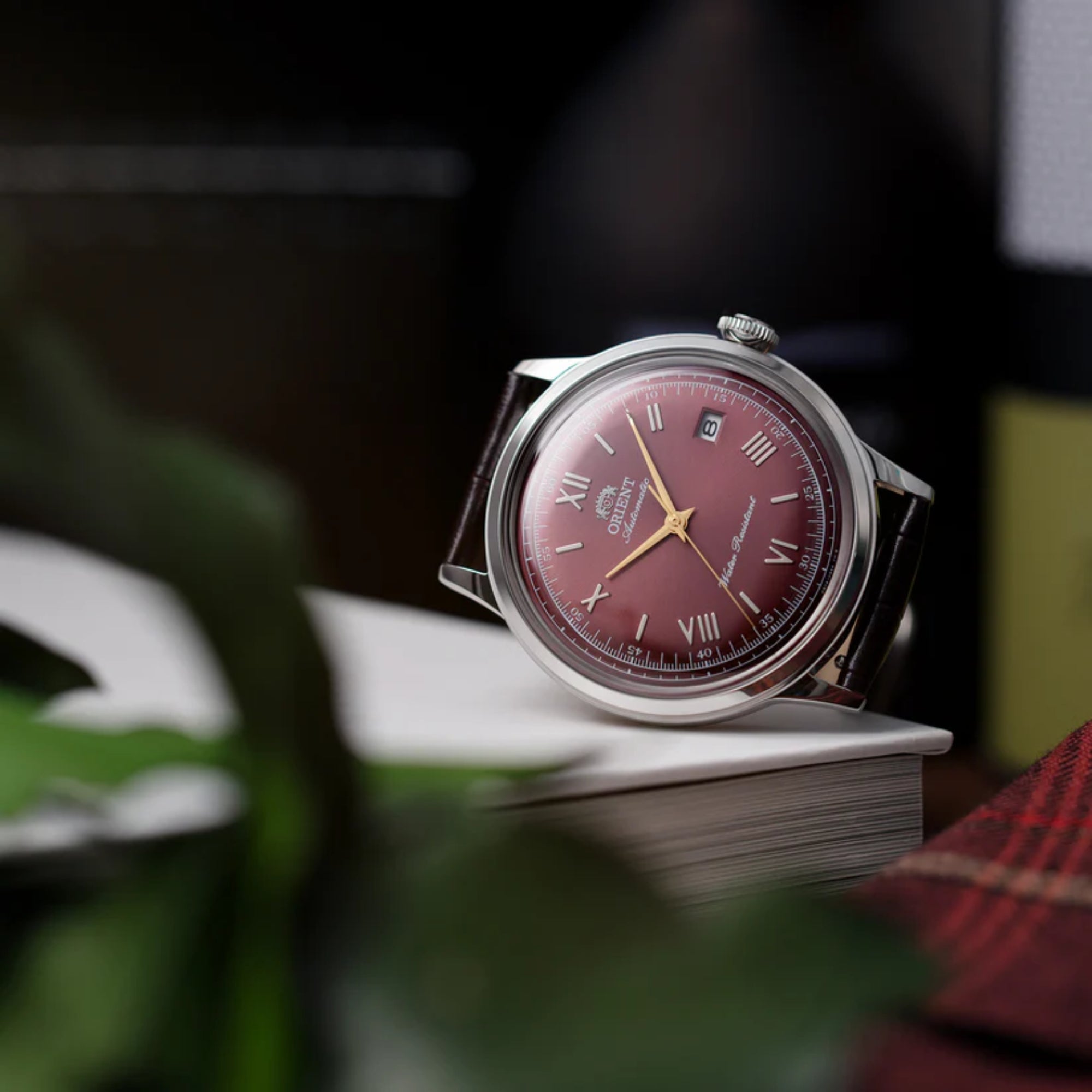 Orient Bambino Classic Vintage Style Red Dial Leather Strap Men's Watch RA-AC0026R30B