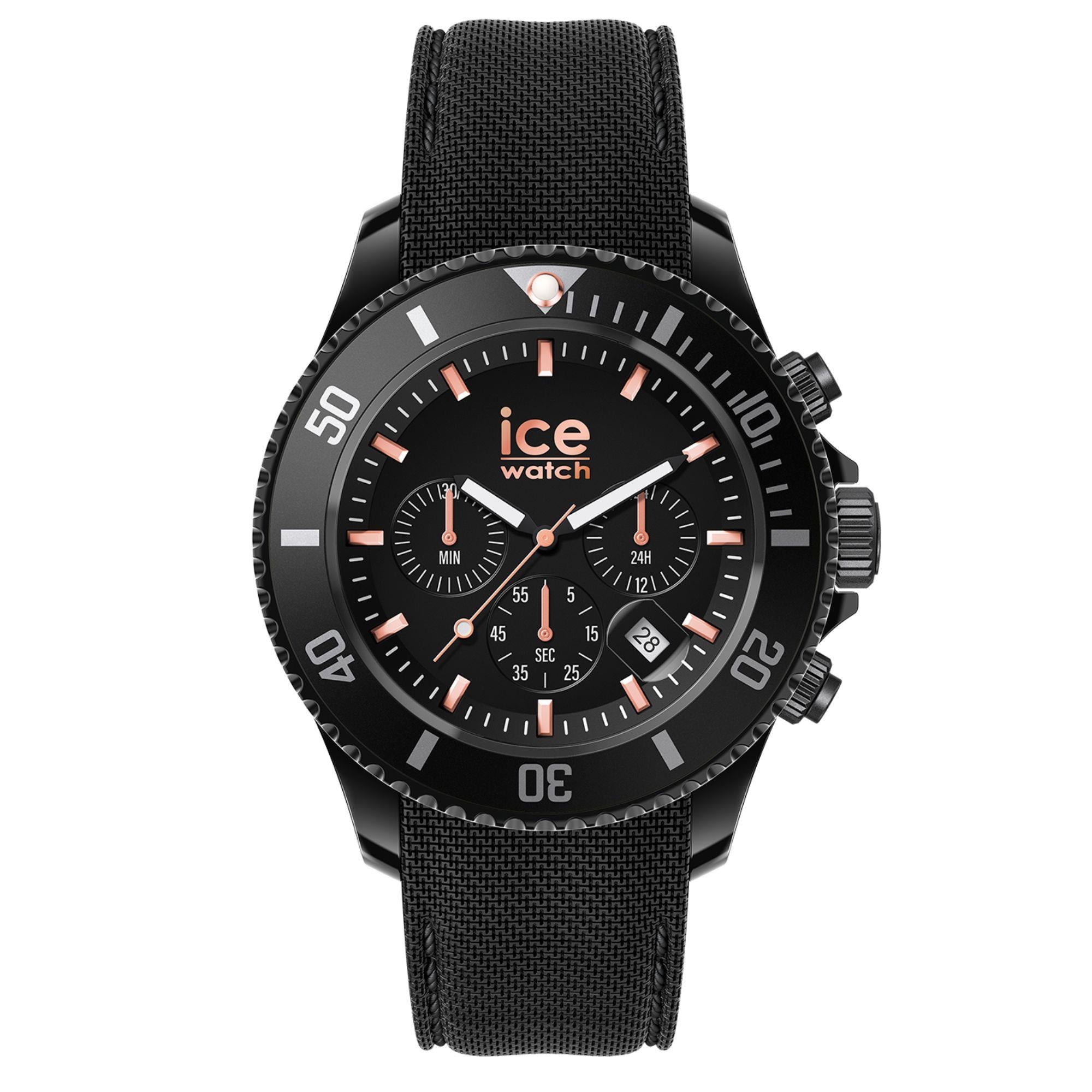 ICE Watch ICE Chrono Black Dial Silicone Strap Men's Watch 020620
