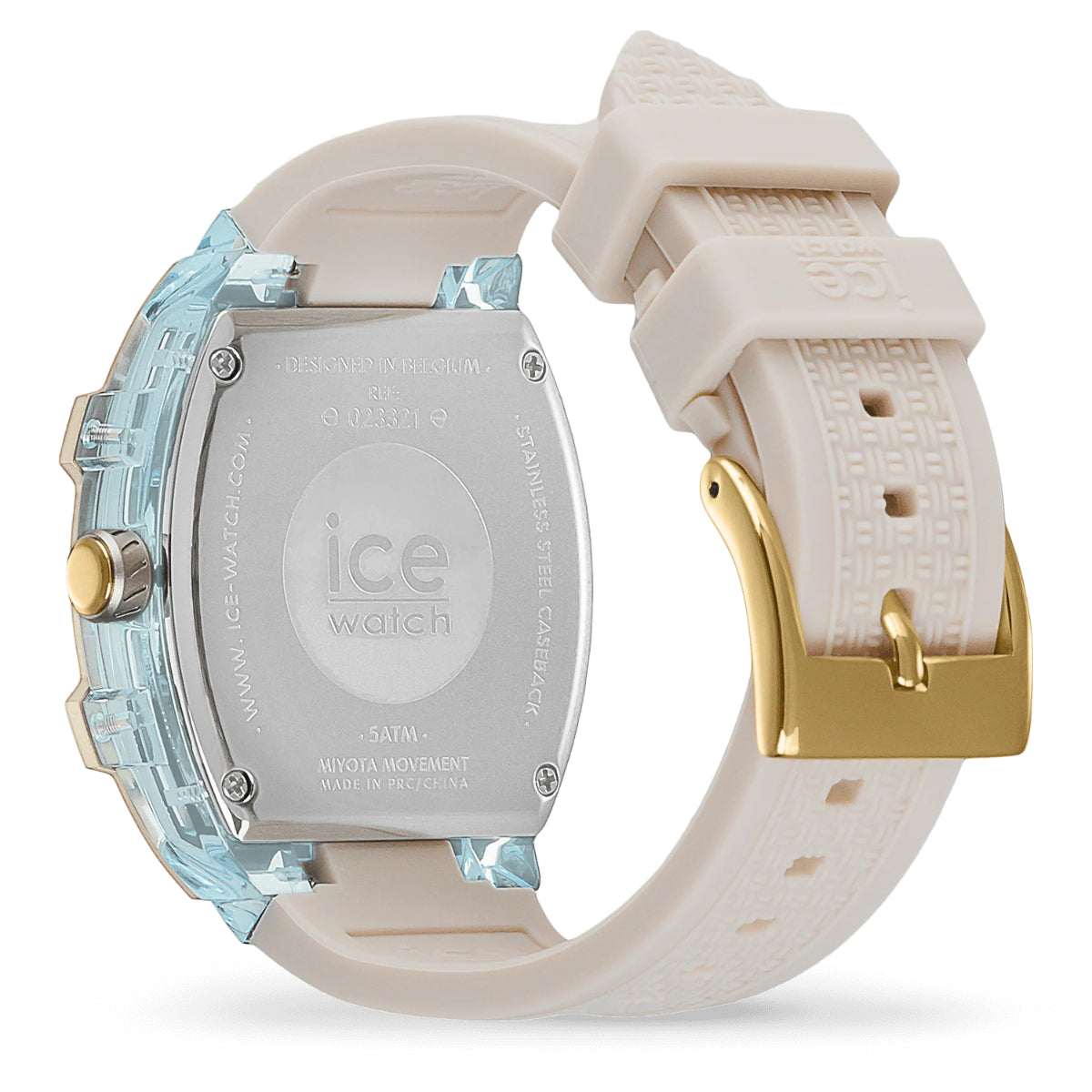 ICE Boliday Quartz Almond Skin Beige Dial Silicone Strap Watch 023321