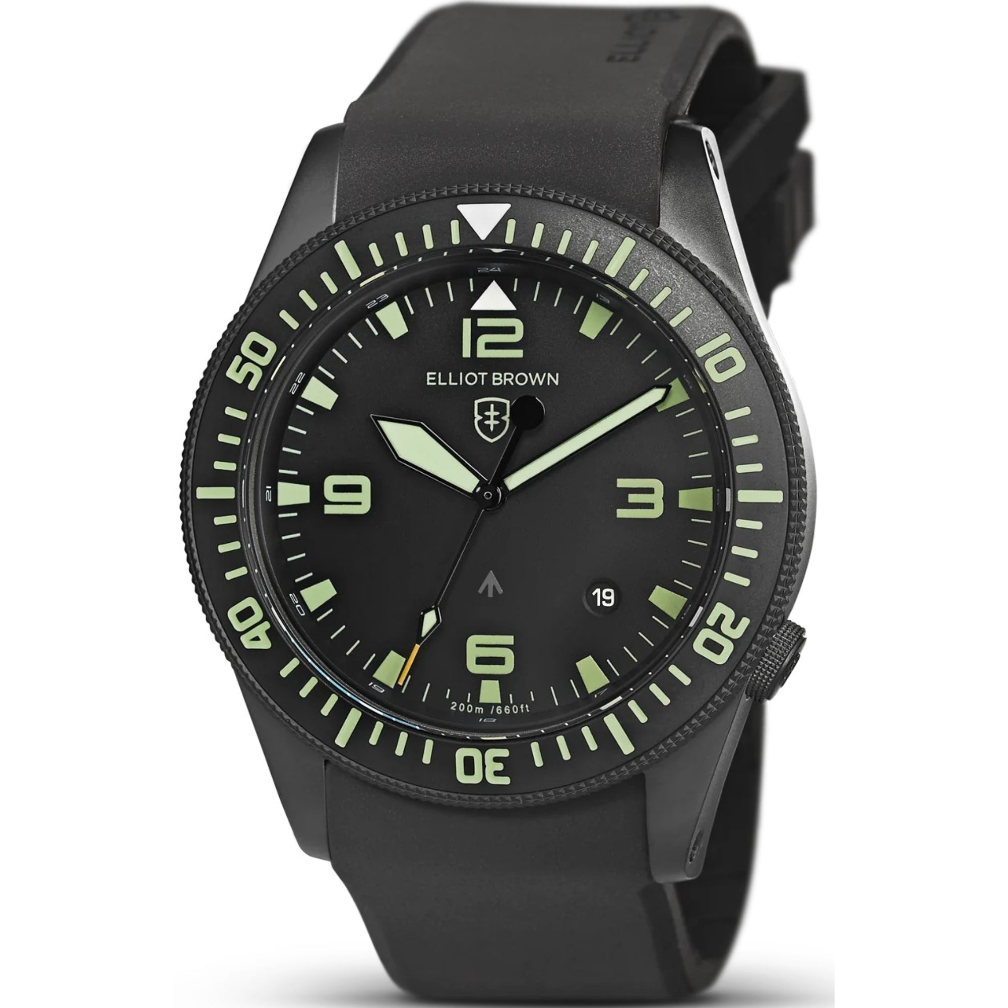 Elliot Brown Holton Black Dial Rubber Strap Men’s Watch 101-001-R06
