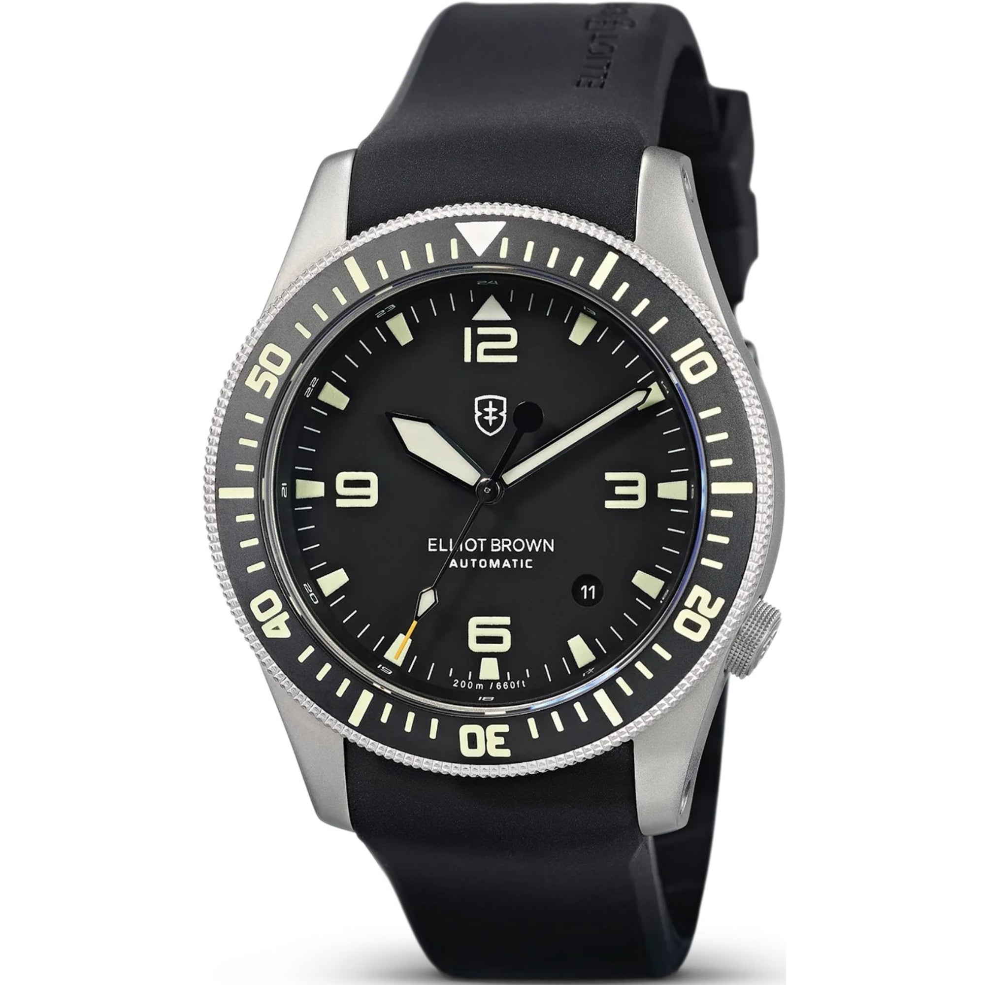 Elliot Brown Holton Automatic Black Dial Rubber Strap Men’s Watch 101-A11-R01