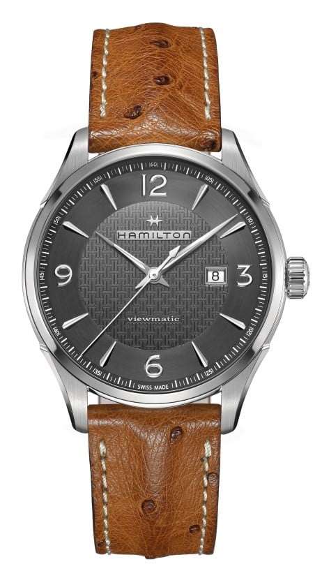 Hamilton Jazzmaster 44mm Grey Dial Leather Mens Automatic Watch H32755851