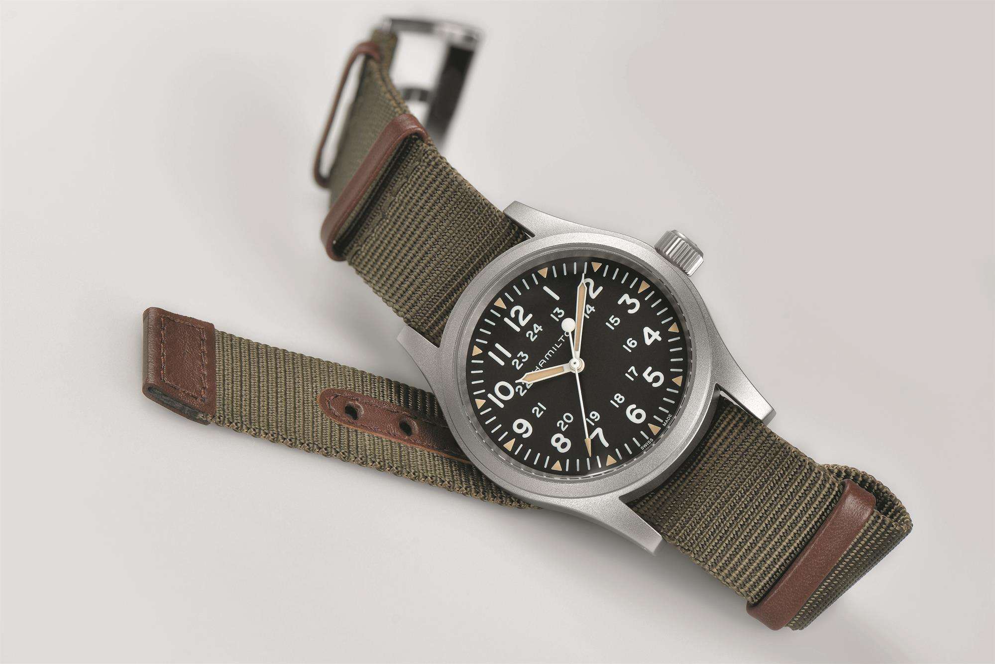 Hamilton Khaki Field Officer Mechanical Grey NATO Strap Men’s Watch H69429931