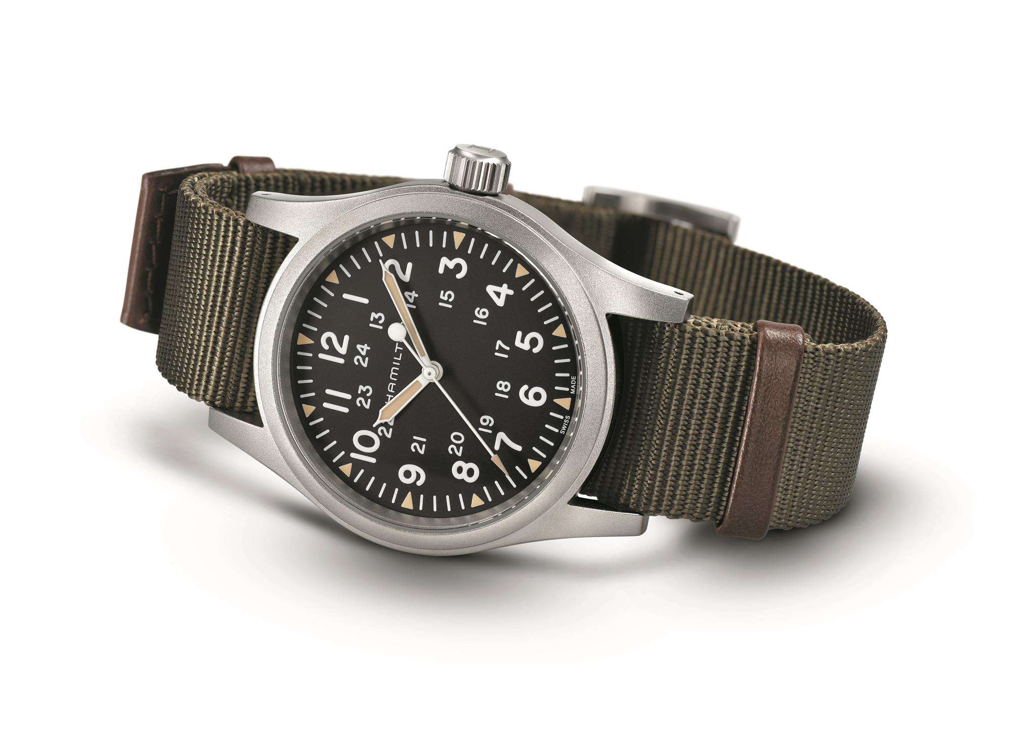 Hamilton Khaki Field Officer Mechanical Grey NATO Strap Men’s Watch H69429931