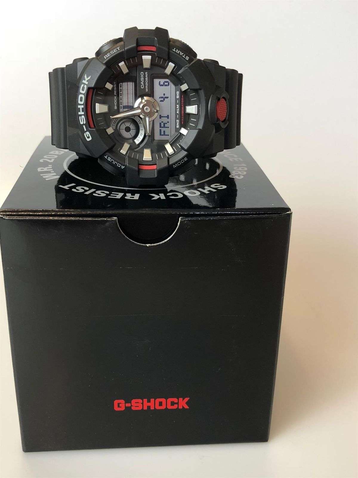 Casio G-Shock Black Red Men's Alarm Chronograph Watch GA-700-1AER - WatchNation