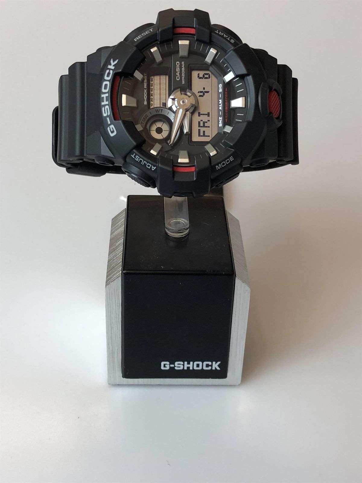 Casio G-Shock Black Red Men's Alarm Chronograph Watch GA-700-1AER - WatchNation