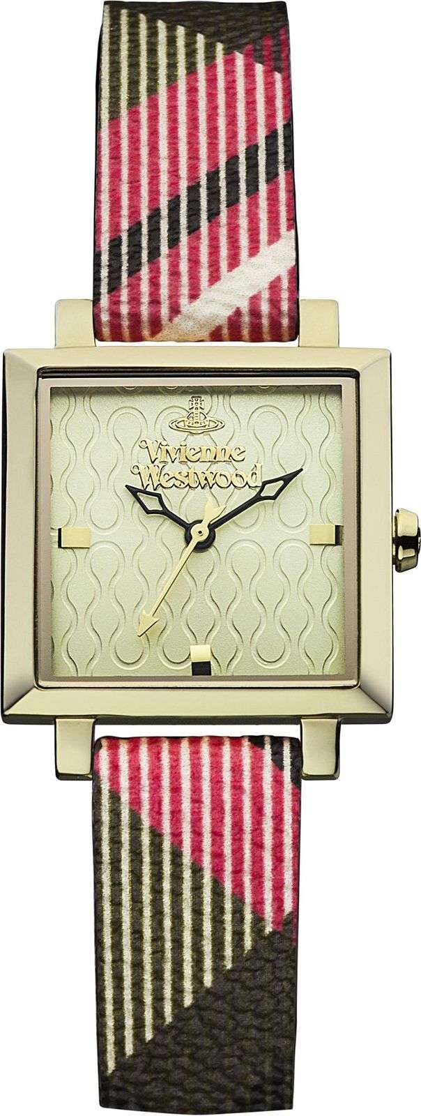 Vivienne Westwood Exhibitor Gold Dial Square Ladies' Watch VV087GDBR - WatchNation