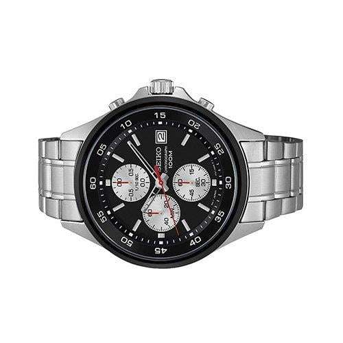 Seiko Silver Stainless Steel Chronograph Date Silver Dial Men's Watch SKS483P1