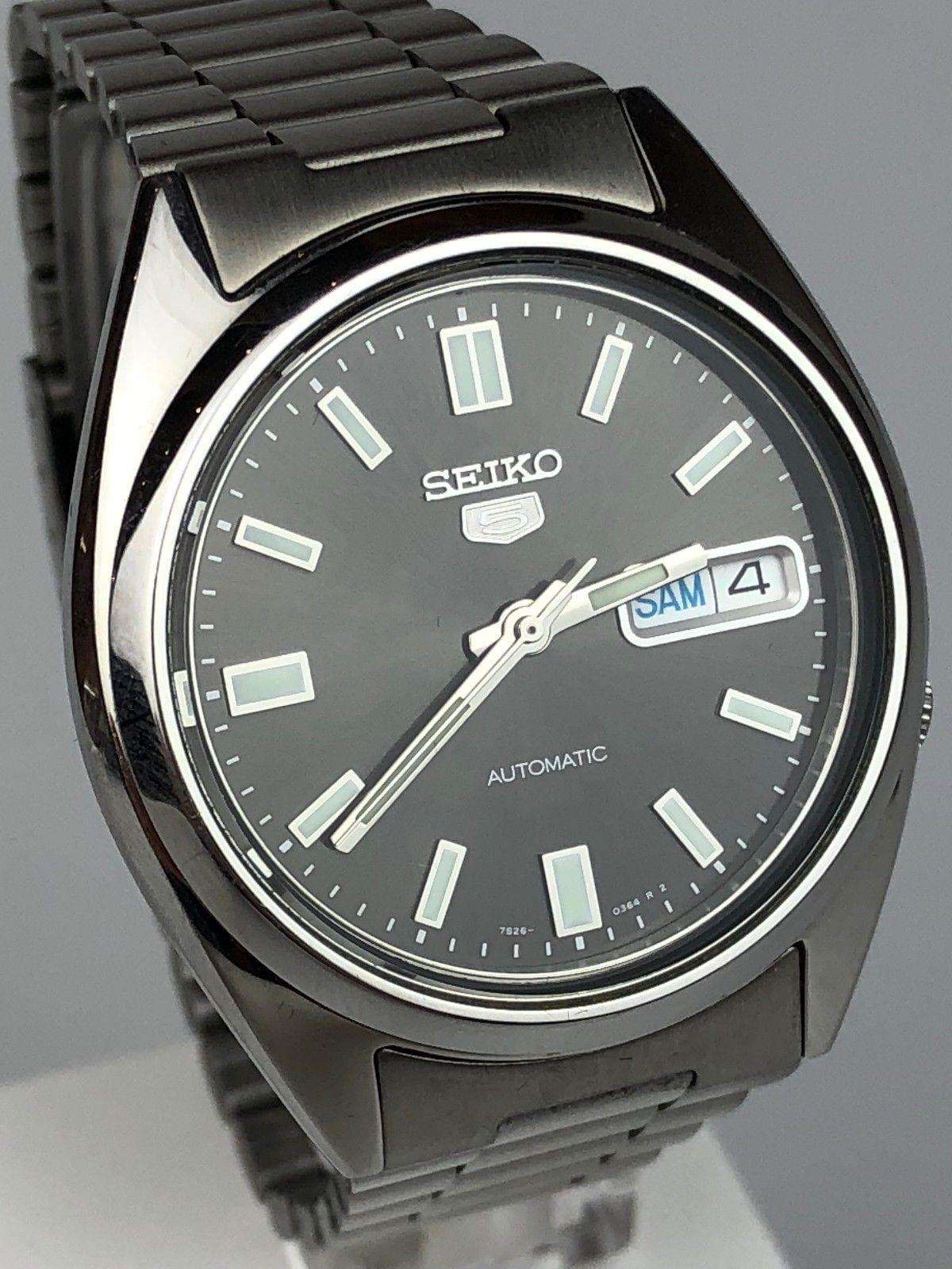 Seiko 5 Automatic Stainless Steel Black Dial Men’s Watch SNXS79K - WatchNation