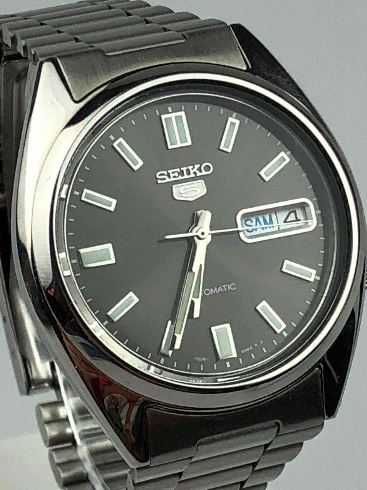 Seiko 5 Automatic Stainless Steel Black Dial Men’s Watch SNXS79K - WatchNation