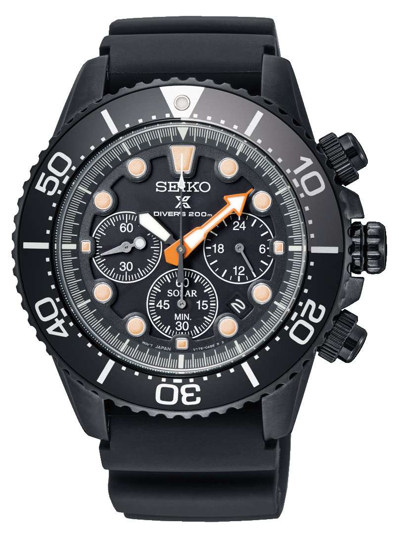 Seiko Prospex Solar Black Series Limited Edition Black Dial Men's Diver's Chronograph SSC673P1 - WatchNation
