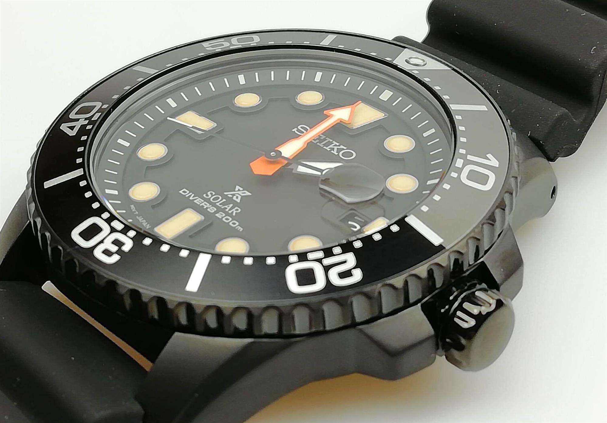 Seiko Prospex Solar Black Series Limited Edition Black Dial Men's Diver's Watch SNE493P1