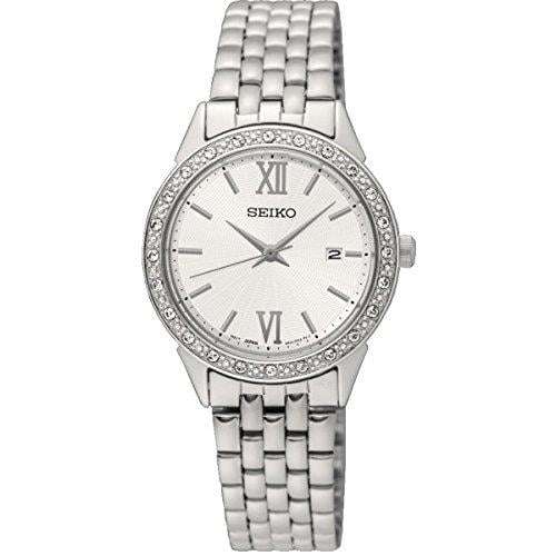 Seiko Stainless Steel Diamante Bezel Ladies' Watch SUR695P1