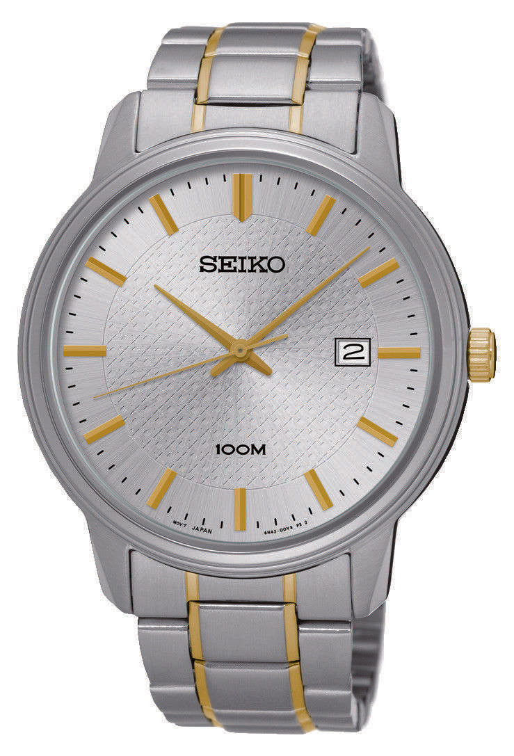 Seiko Two Tone Stainless Steel Silver Dial Men's Watch SUR197P1