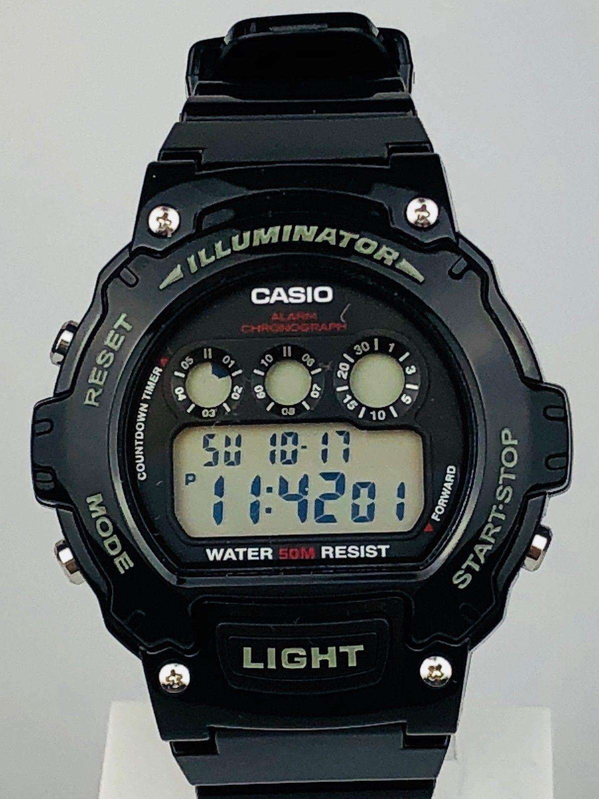 Casio Sport Alarm Chronograph Men's Watch W-214HC-1AVEF