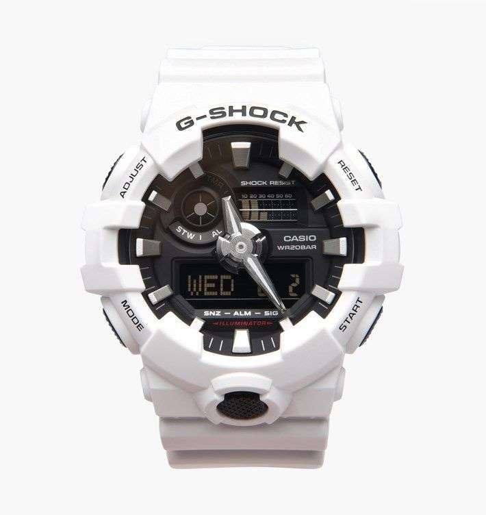 Casio G-Shock Black White Men's Alarm Chronograph GA-700-7AER - WatchNation