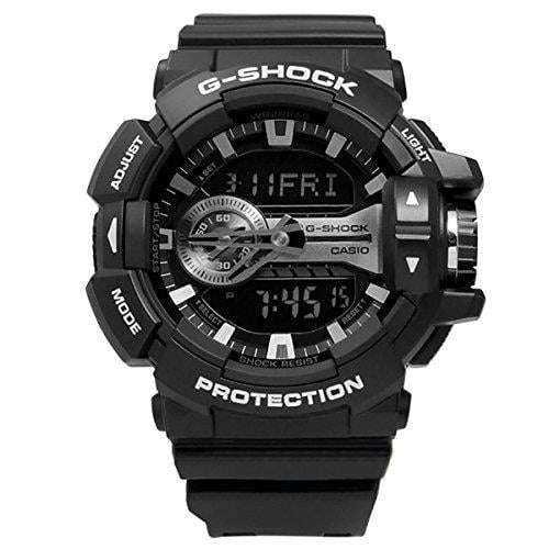 Casio G-Shock Black and Silver-Tone Dial Resin Quartz Men's Watch GA400GB-1A