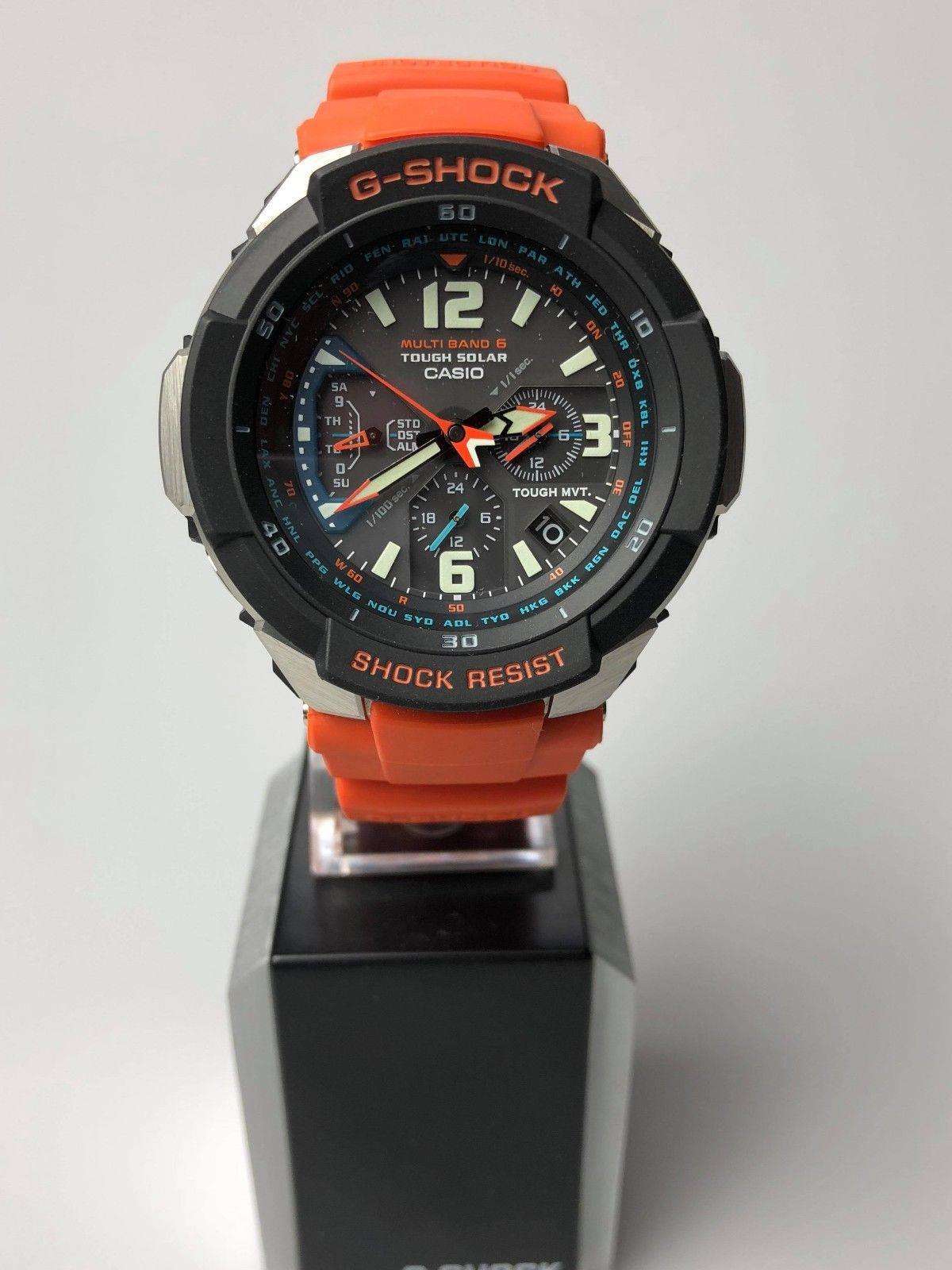 Casio G-Shock Master of G Gravitydefier Orange Strap Men’s Alarm Chronograph GW-3000M-4AER - WatchNation