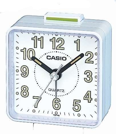 Casio Wake Up Timer White Alarm Clock TQ-140-7EF