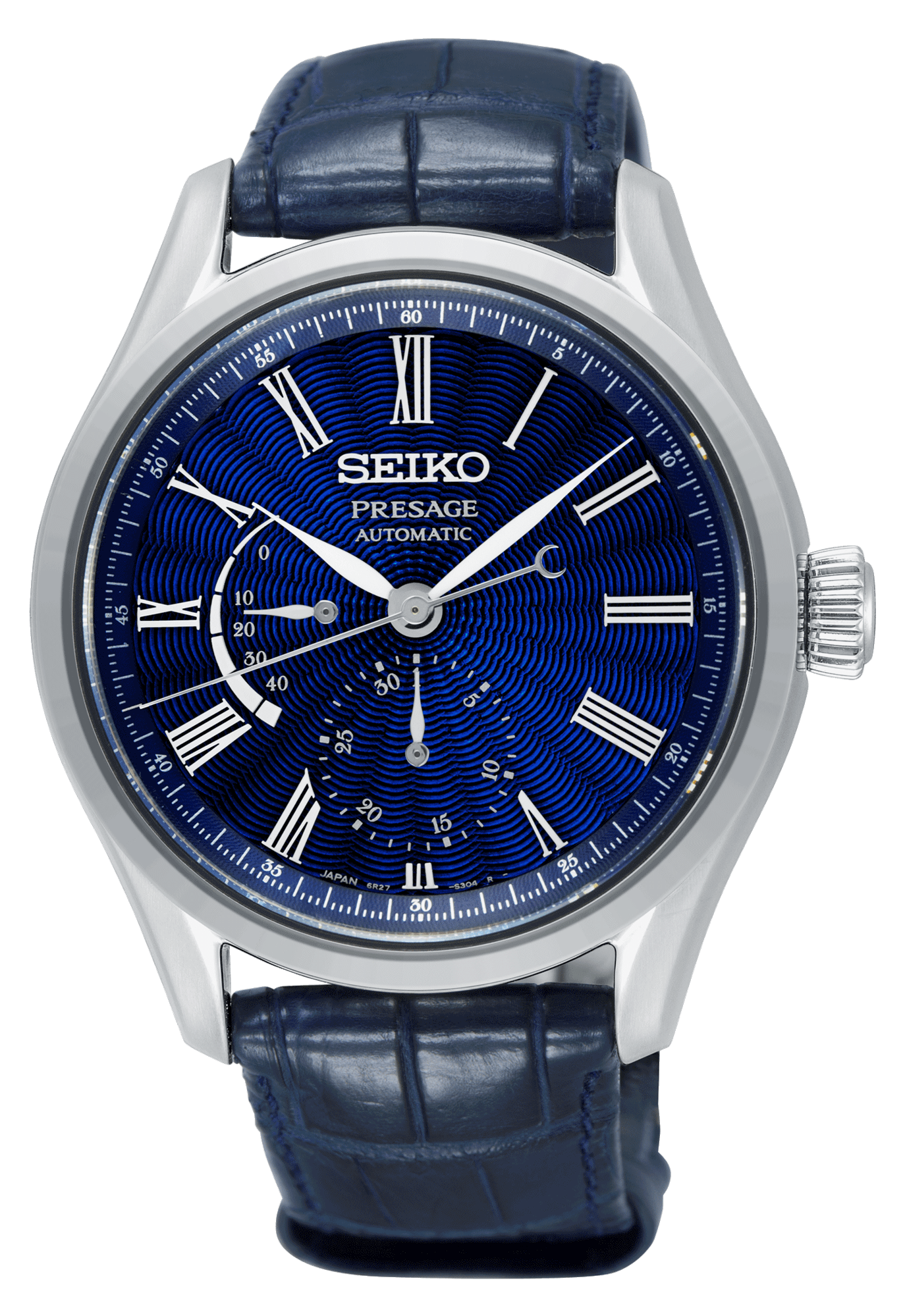 Seiko 'The Shipo' 'Shipo Enamel' Presage Stainless Steel Case Blue Leather Strap Limited Edition Automatic Blue Dial Men’s Watch SPB073J1