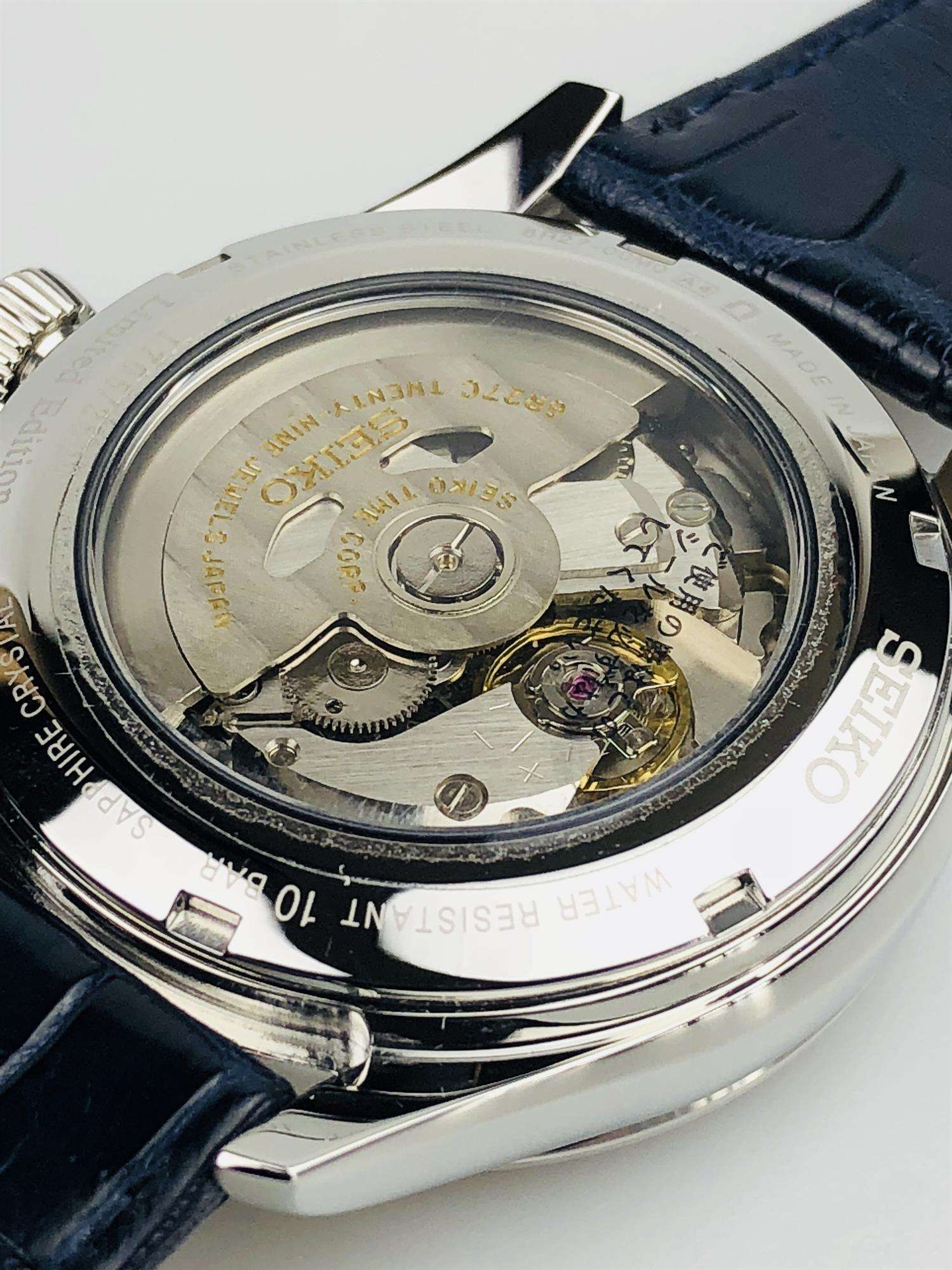 Seiko 'The Shipo' 'Shipo Enamel' Presage Stainless Steel Case Blue Leather Strap Limited Edition Automatic Blue Dial Men’s Watch SPB073J1