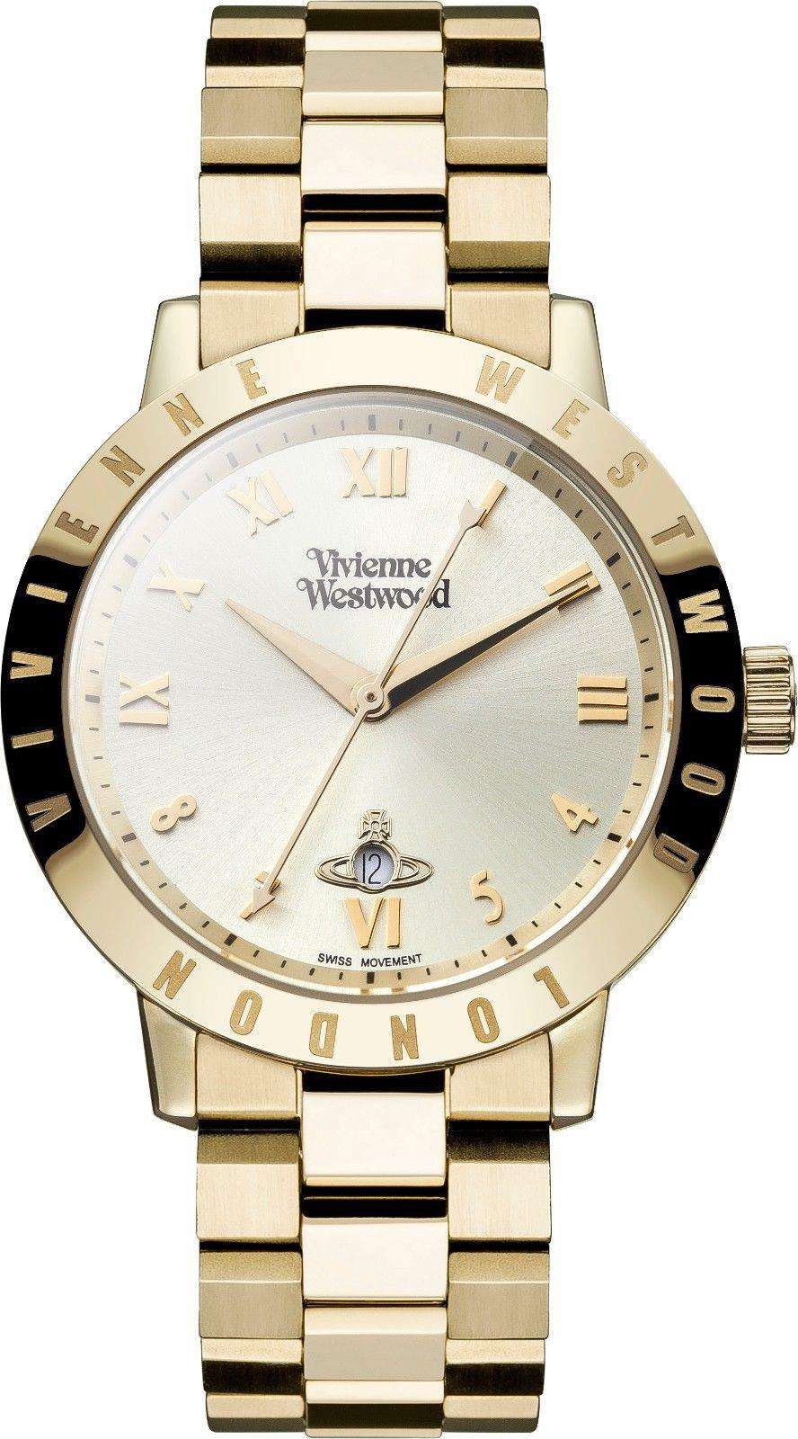 Vivienne Westwood Bloomsbury Quartz Gold Dial Gold PVD Stainless Steel Ladies Watch VV152GDGD - WatchNation