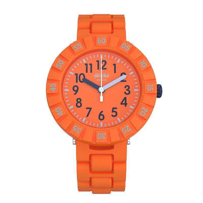 Flik Flak Solo Orange Strap and Case Kid's Watch FCSP087