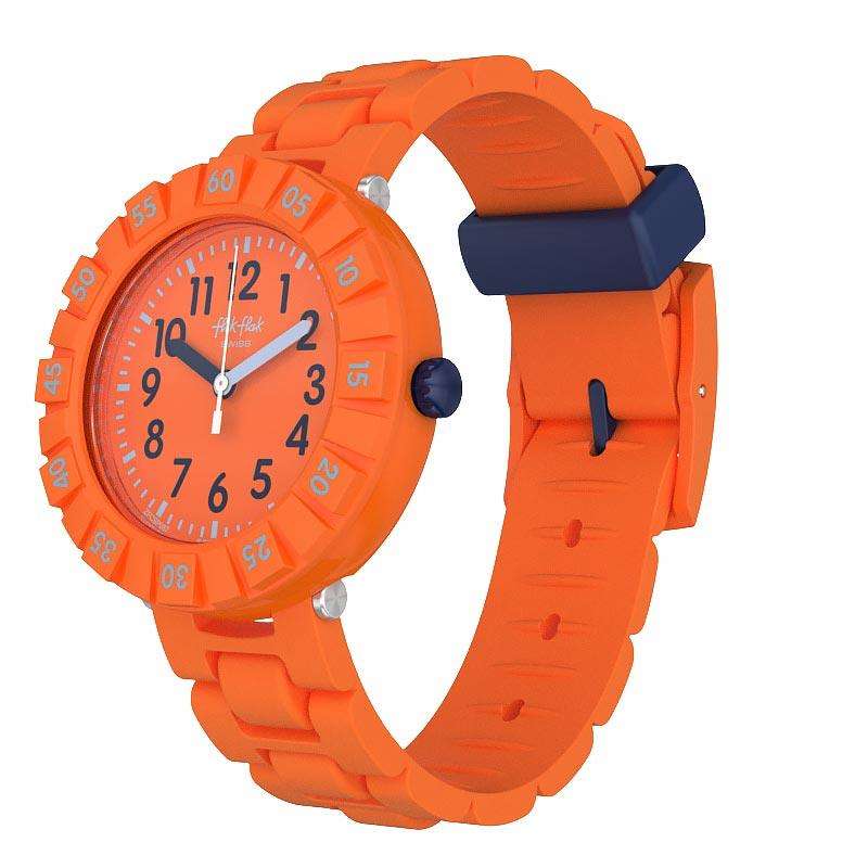 Flik Flak Solo Orange Strap and Case Kid's Watch FCSP087