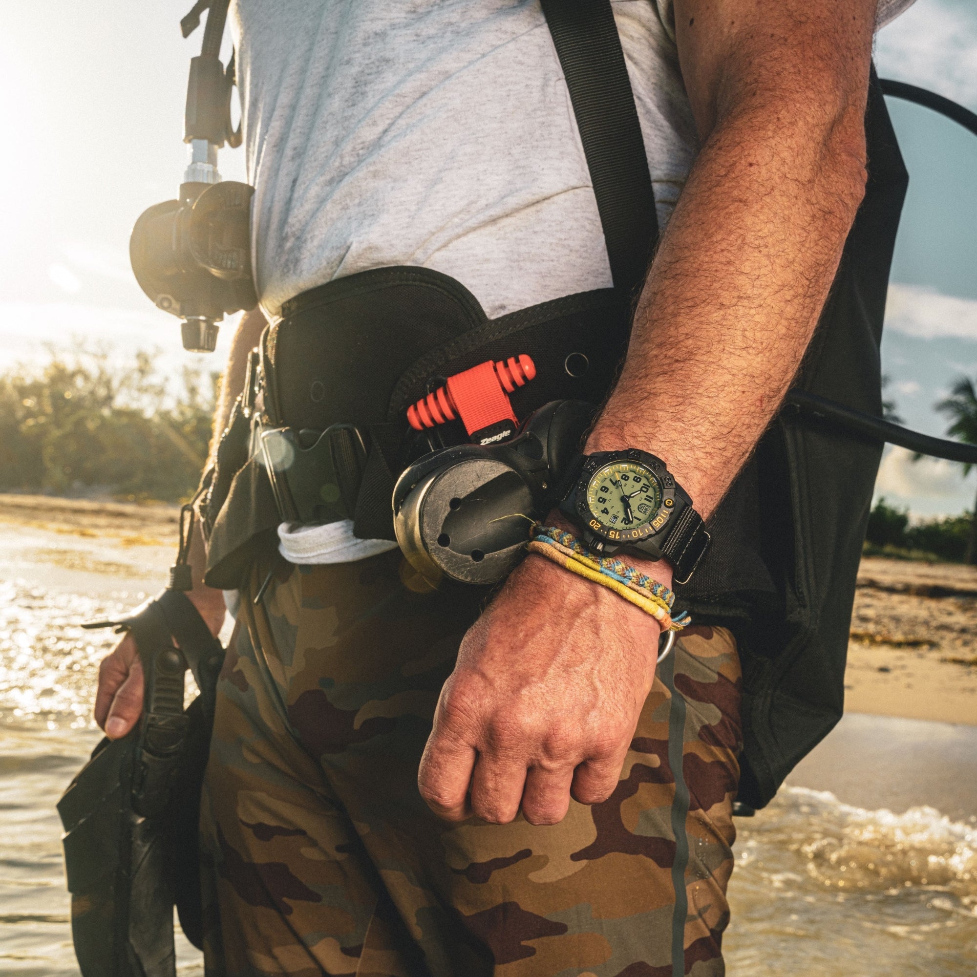 Luminox Navy SEAL Foundation Series Grünes Zifferblatt Gummiarmband Herrenarmbanduhr XS.3517.NSF.SET
