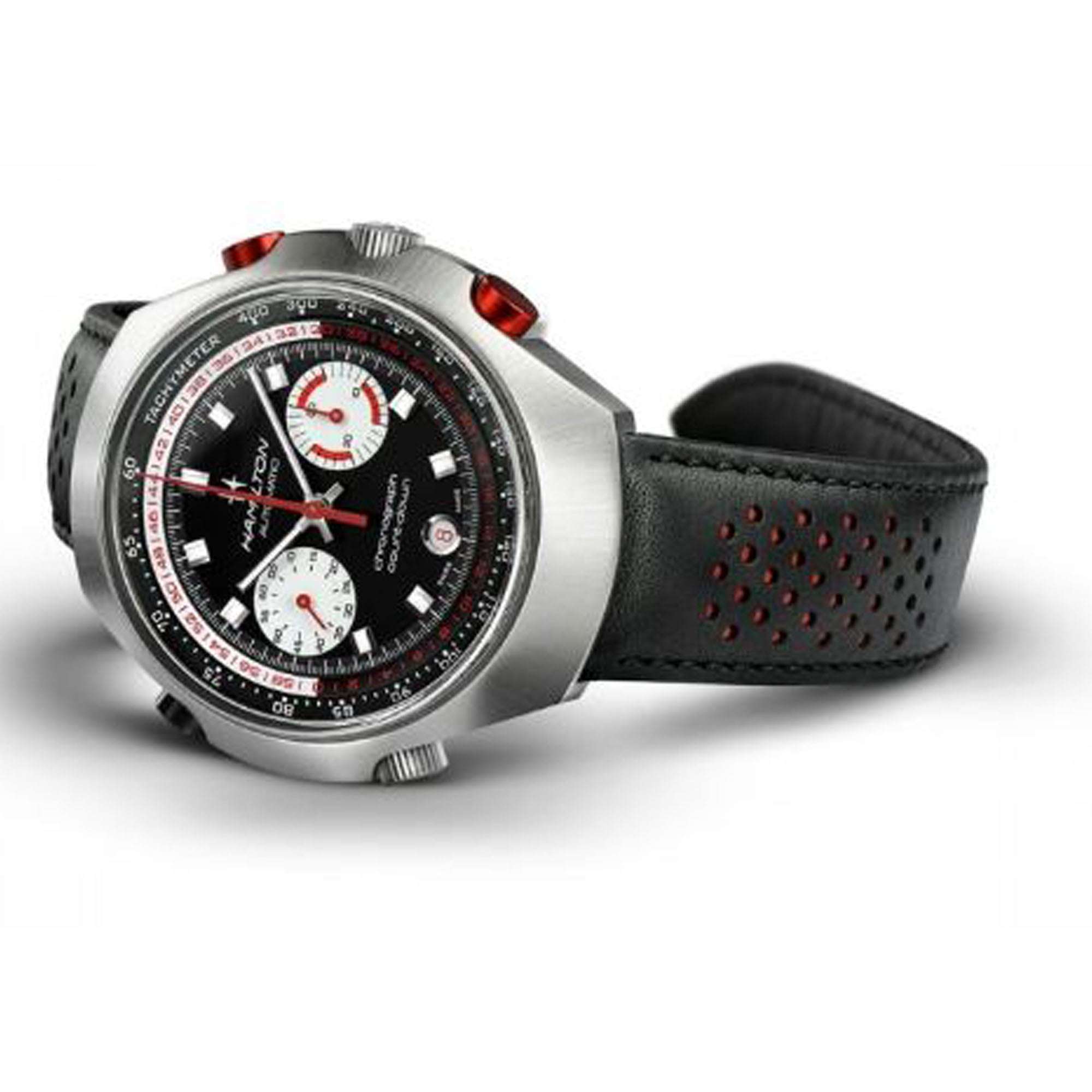 Hamilton American Classic 48mm Chrono-Matic 50 Limited Edition Black Dial Leather Mens Automatic Watch H51616731