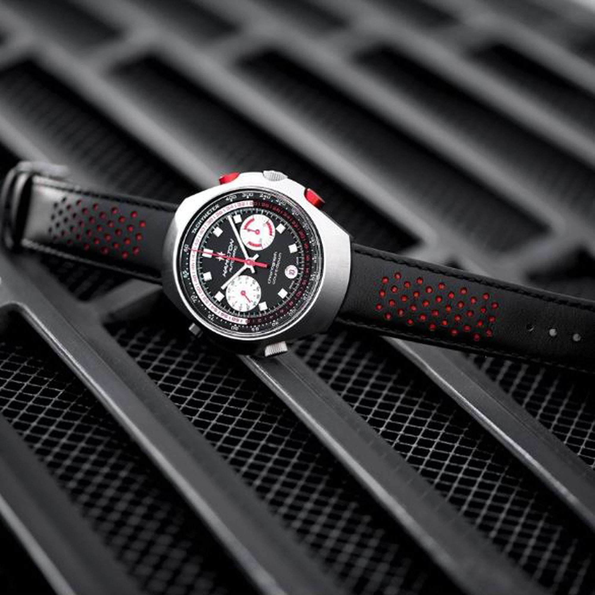Hamilton American Classic 48mm Chrono-Matic 50 Limited Edition Black Dial Leather Mens Automatic Watch H51616731