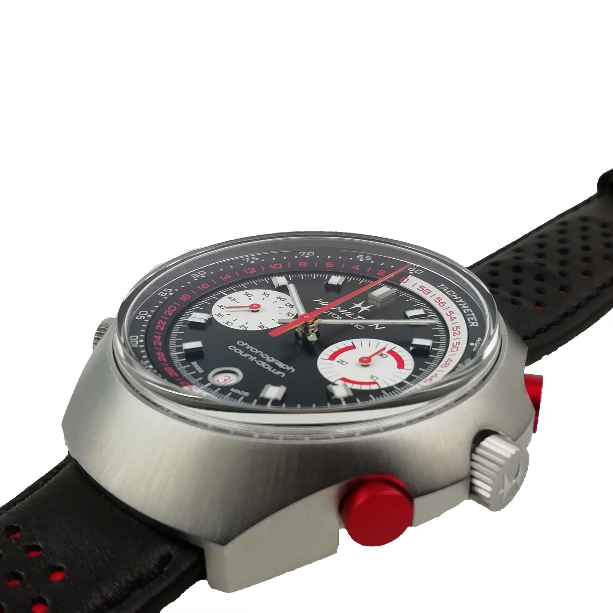 Hamilton American Classic 48mm Chrono-Matic 50 Limited Edition Black Dial Leather Mens Automatic Watch H51616731