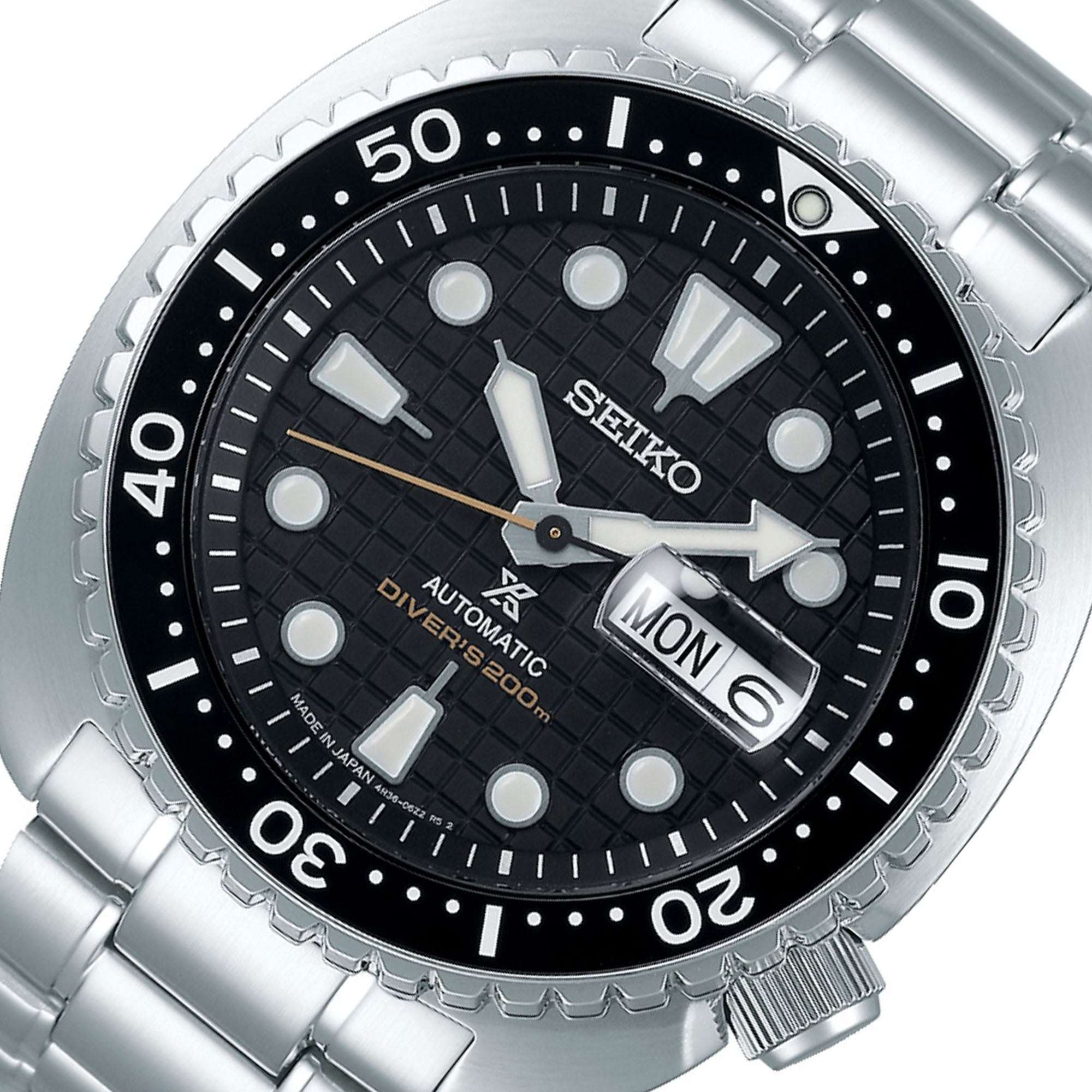 Seiko Prospex 'King Turtle' Automatic Black Dial Silver Stainless Steel Diver's Men's Watch SRPE03K1