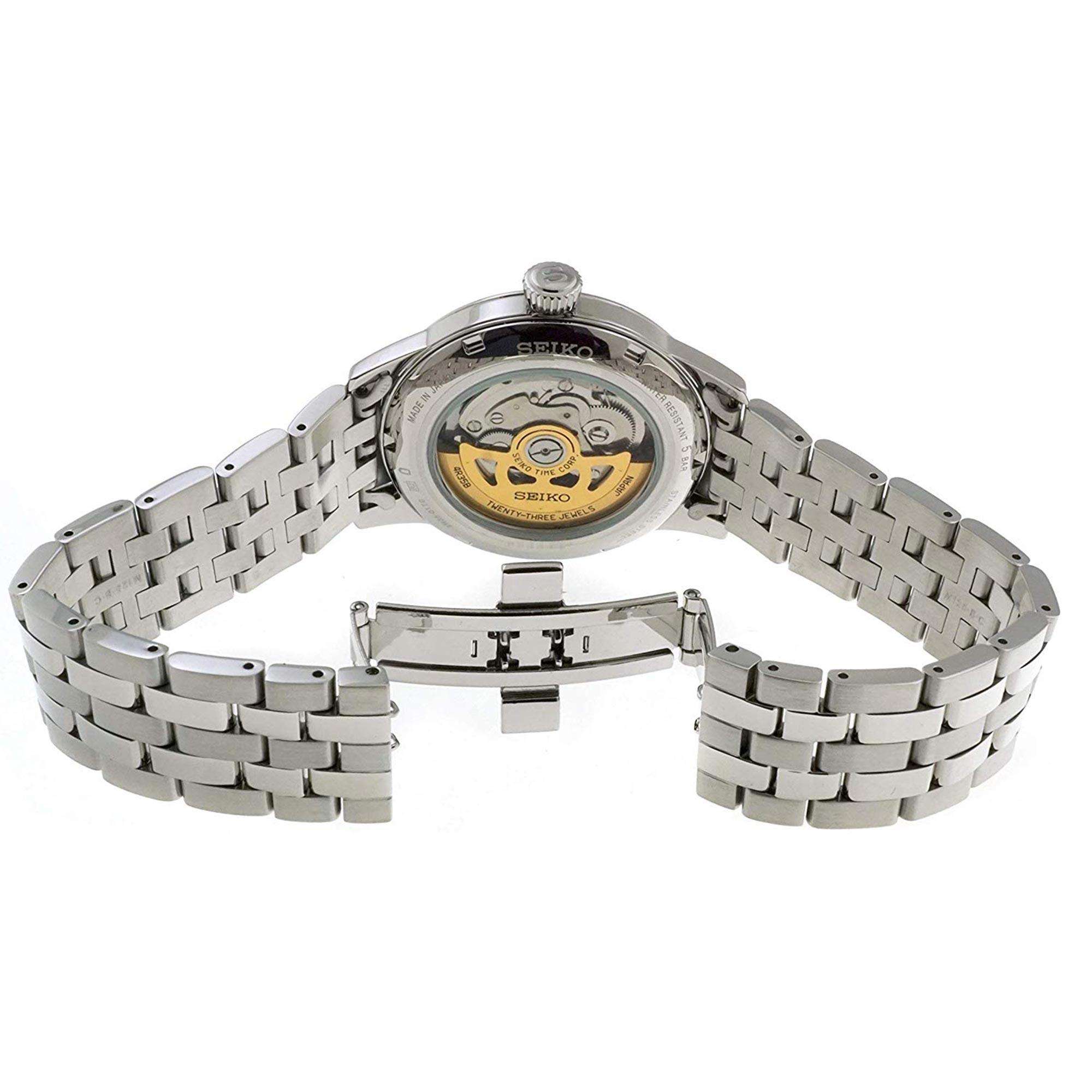 Seiko Presage Cocktail Time 'Mockingbird' Automatic Green Dial Silver Stainless Steel Men's Watch SRPE15J1 RRP £400