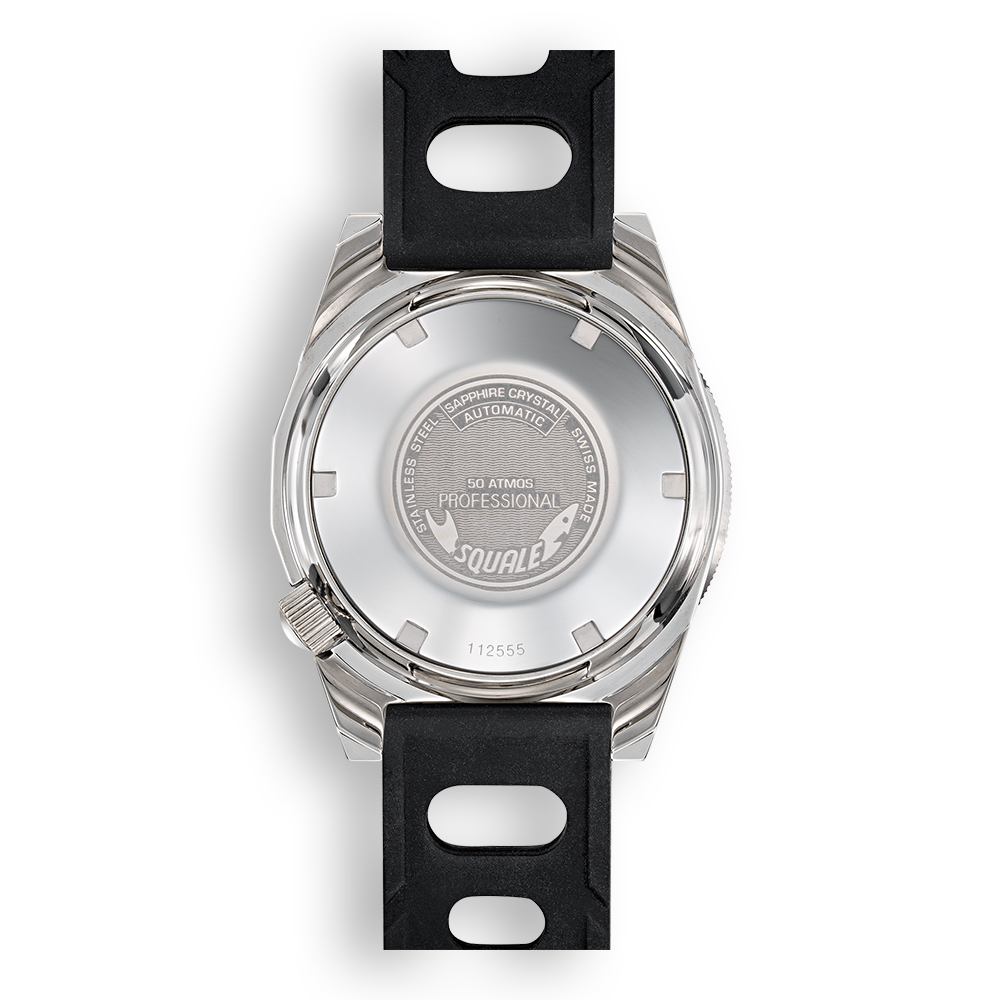 Squale 1521 Classic Automatic Black Dial Black Rubber Strap Men’s Watch 1521CL.NT