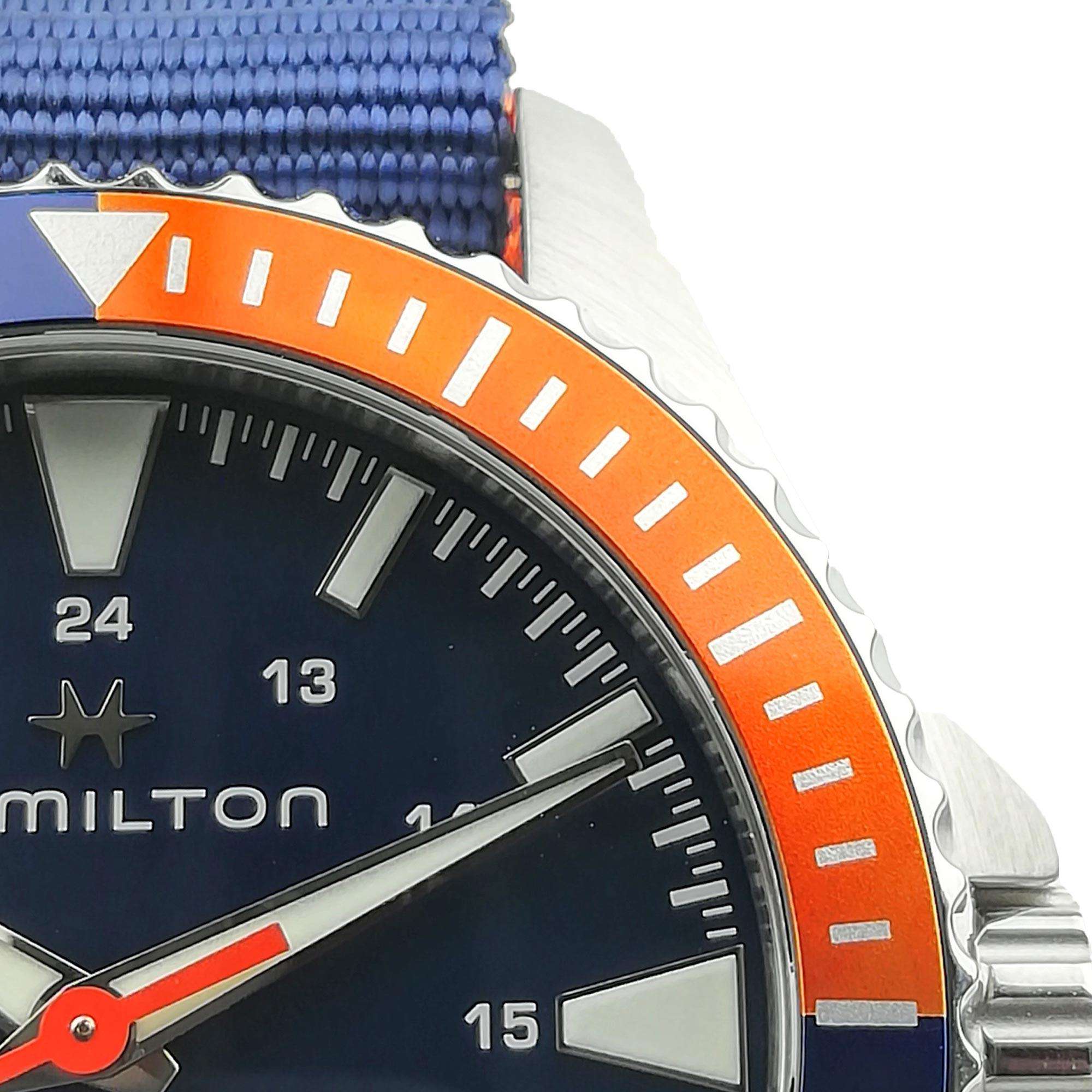 Hamilton Khaki Navy Scuba Automatic Blue Dial Blue NATO Strap Men's Watch H82365941