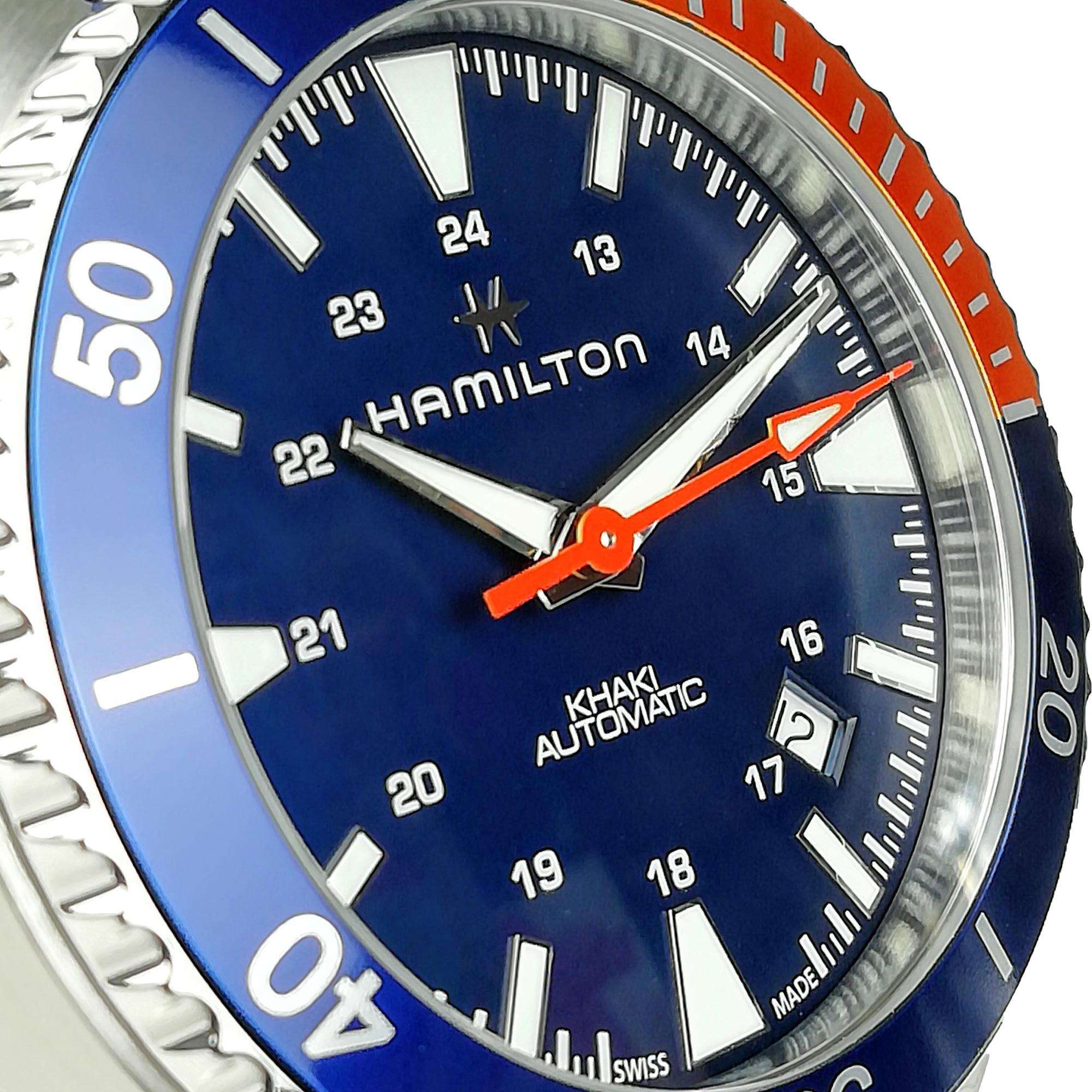 Hamilton Khaki Navy Scuba Automatic Blue Dial Blue NATO Strap Men's Watch H82365941