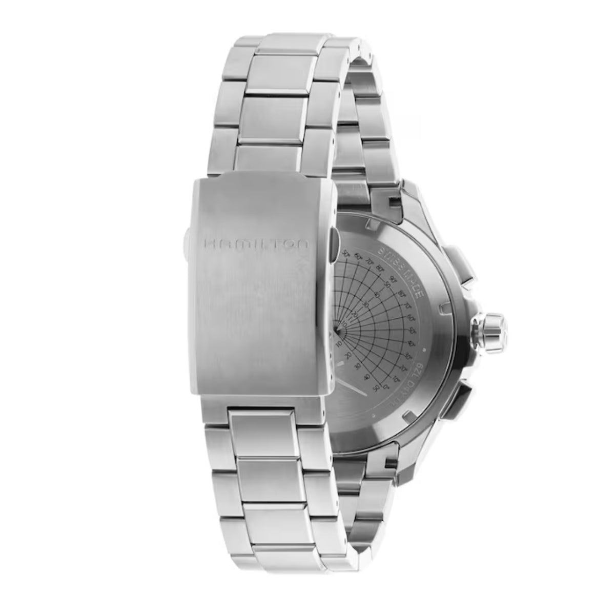 Hamilton Khaki Aviation X-Wind GMT Chrono Quartz Black Dial Steel Strap Men's Watch H77912135