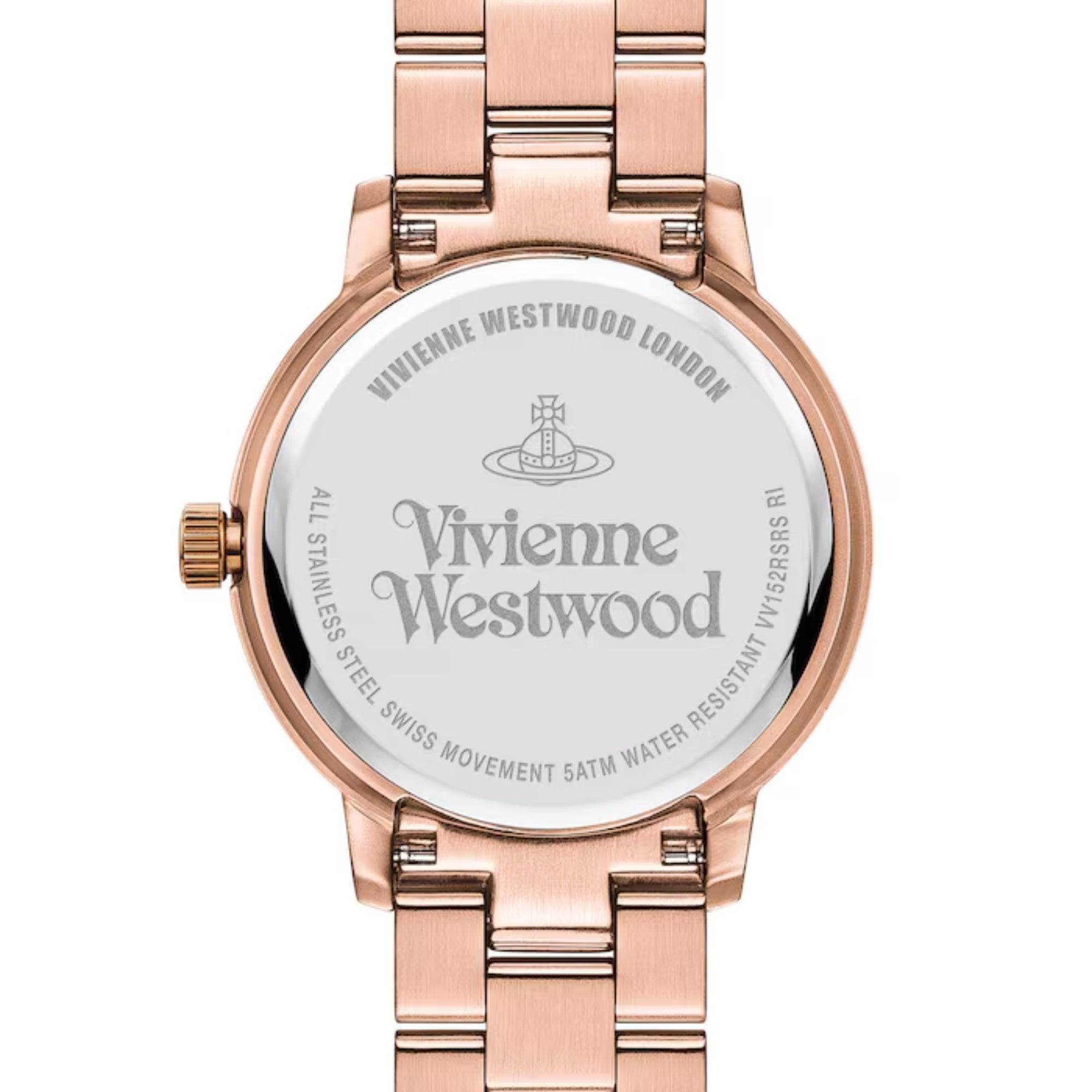 Vivienne Westwood Bloomsbury Quartz Rose Gold Dial Steel Strap Women's Watch VV152RSRS