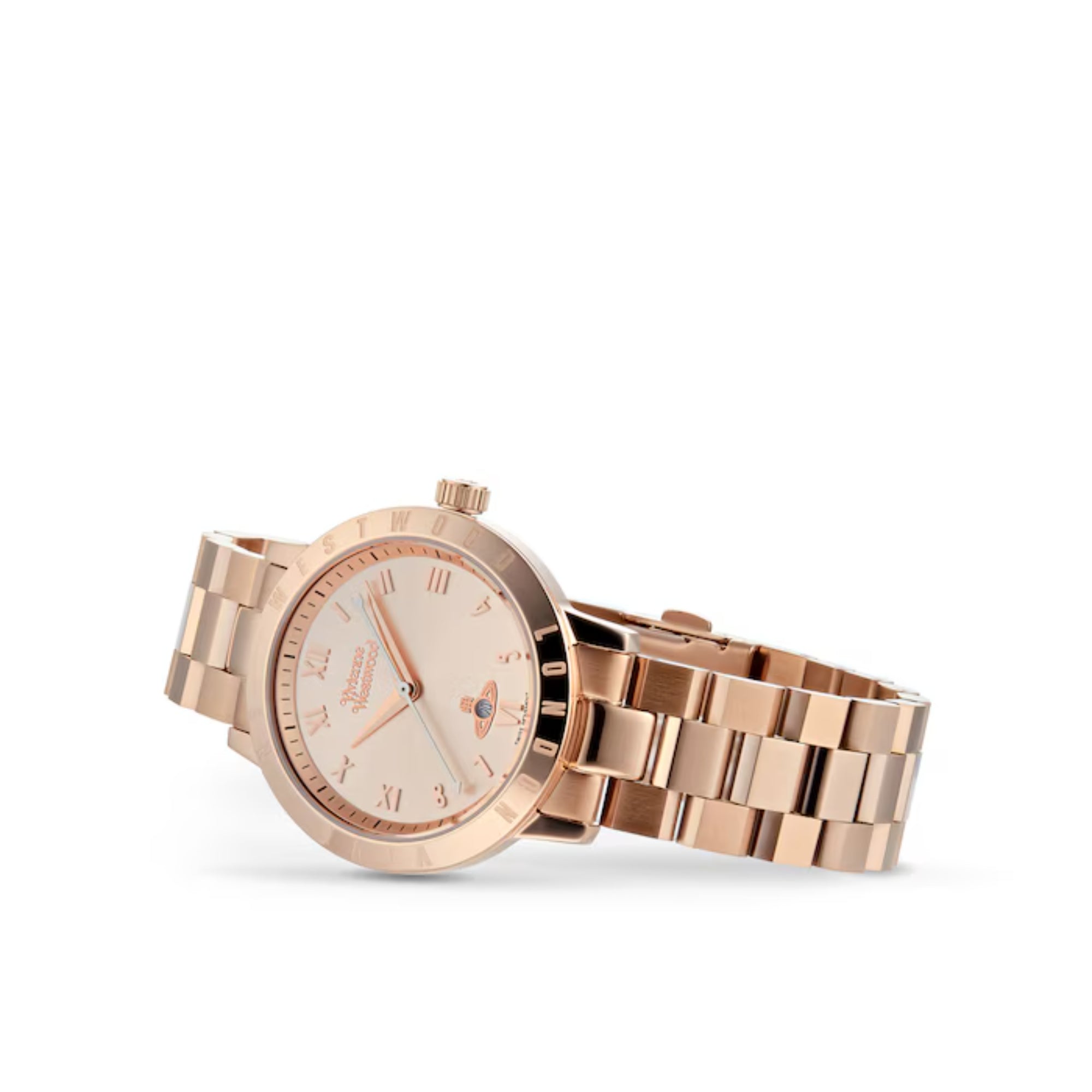 Vivienne Westwood Bloomsbury Quartz Rose Gold Dial Steel Strap Women's Watch VV152RSRS