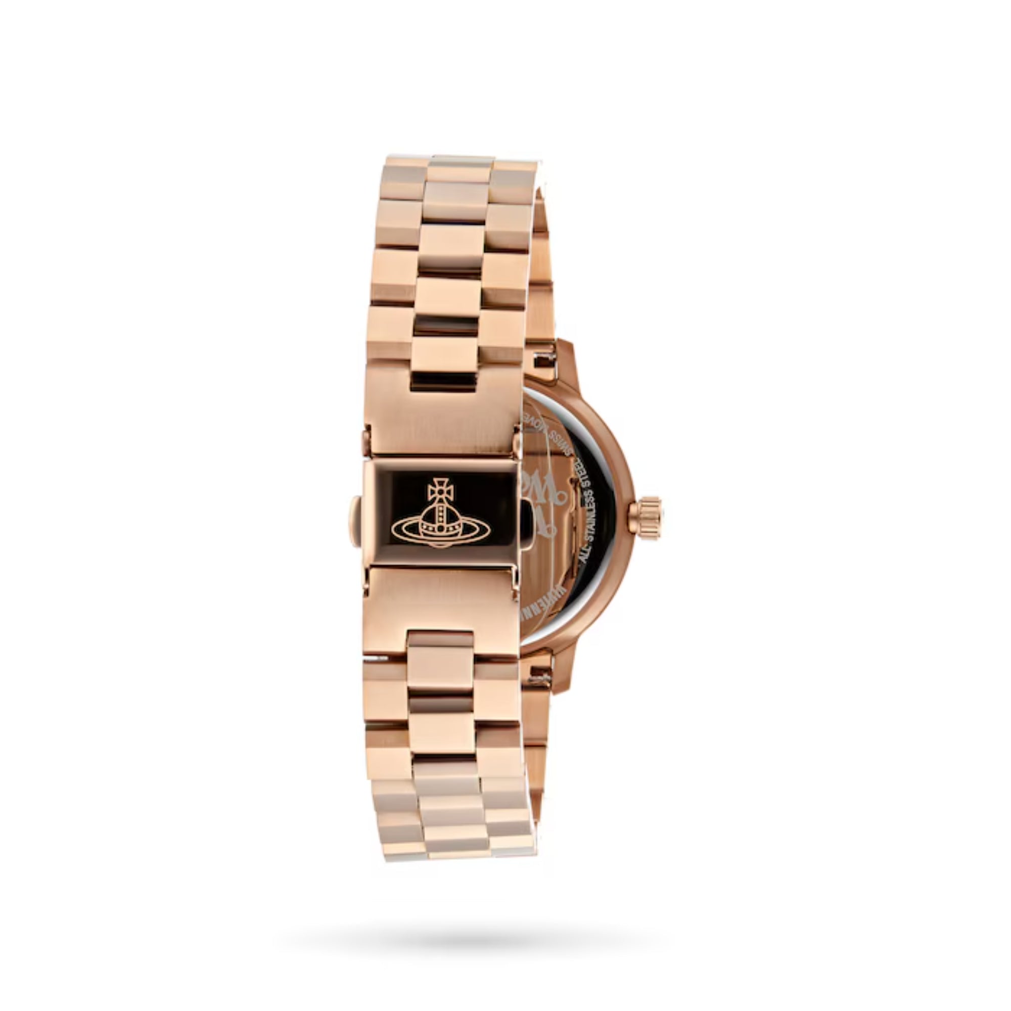 Vivienne Westwood Bloomsbury Quartz Rose Gold Dial Steel Strap Women's Watch VV152RSRS