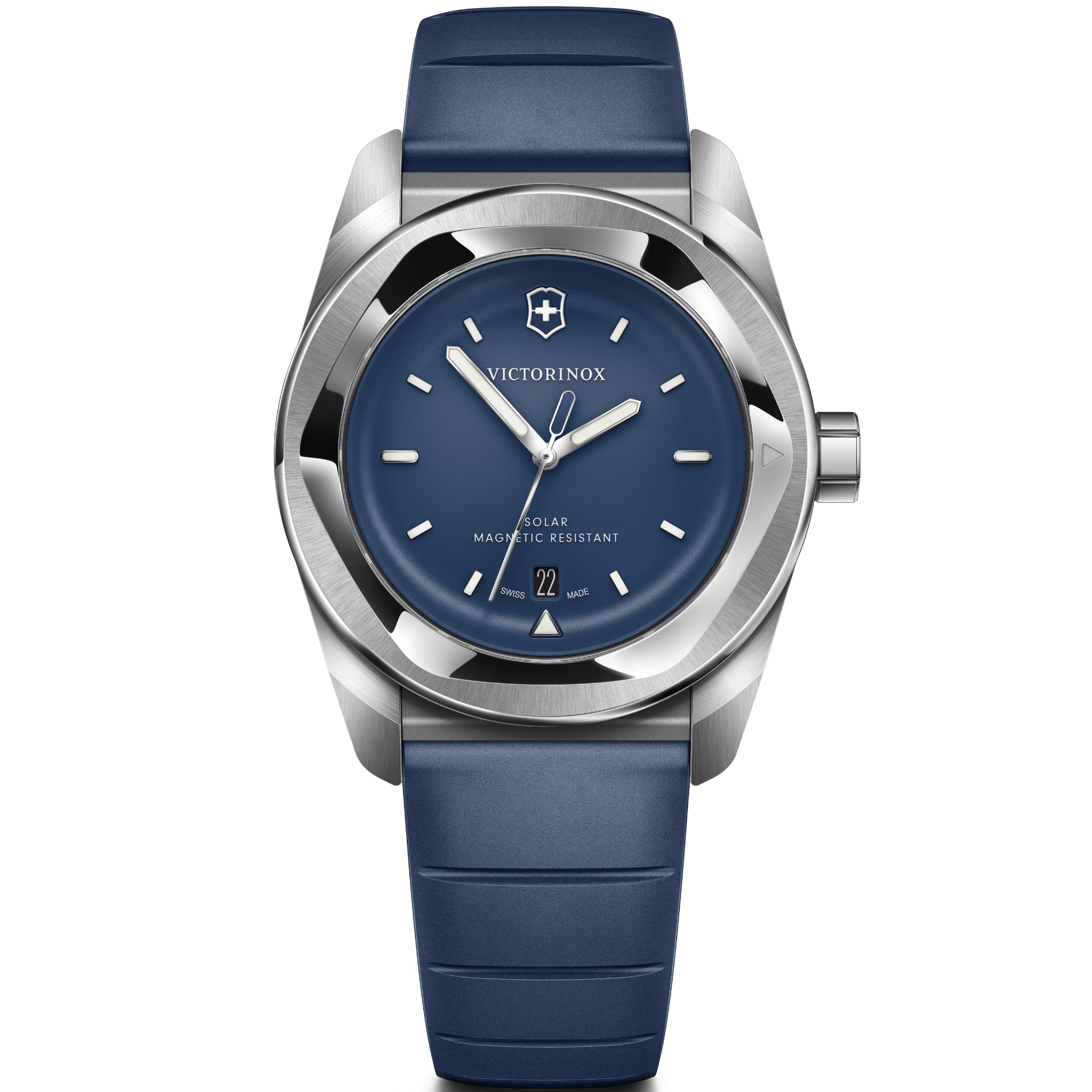 Victorinox Concept One 39mm Solar Blue Dial Rubber Mens Quartz Watch 242053