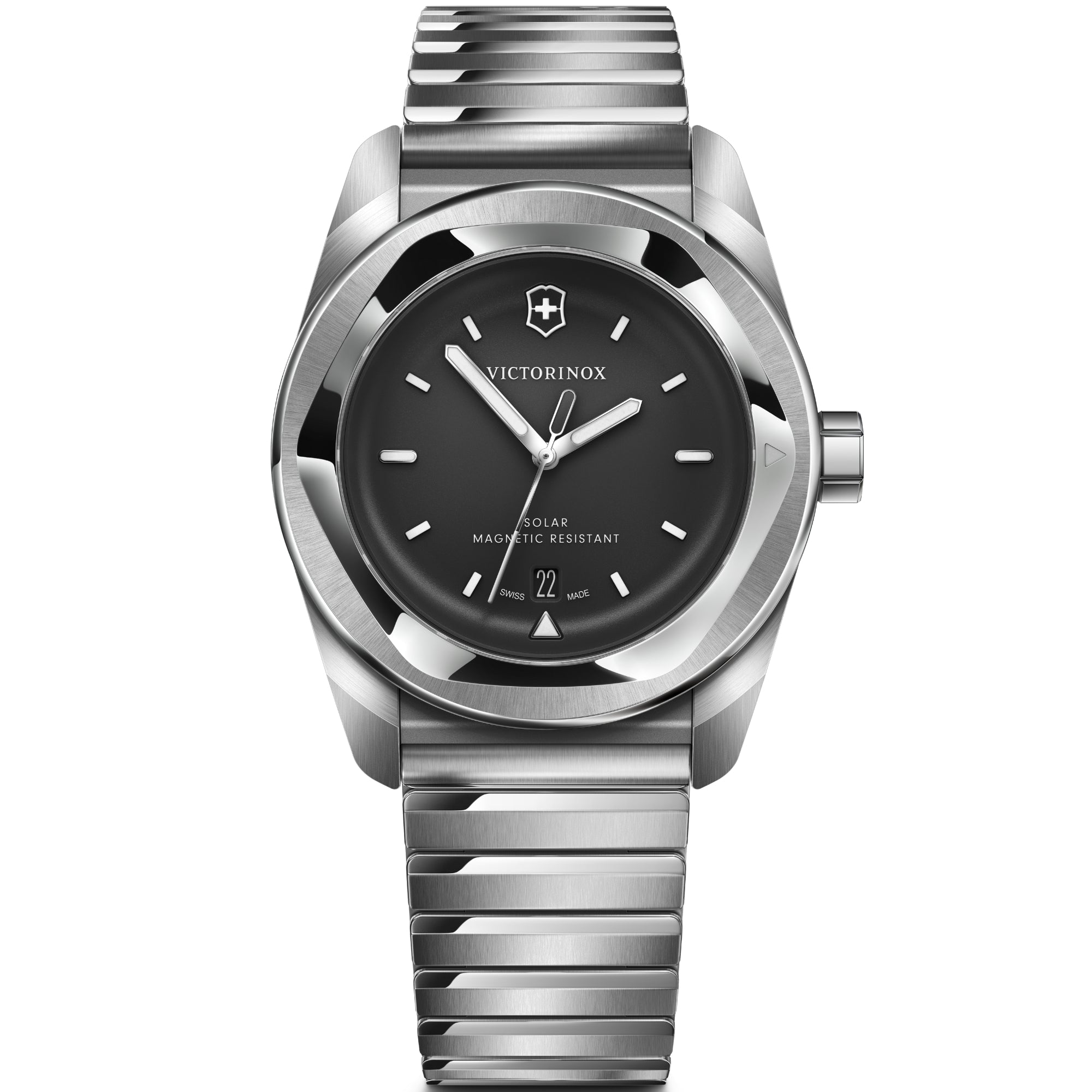 Victorinox Concept One 39mm Solar Black Dial Steel Mens Quartz Watch 242055