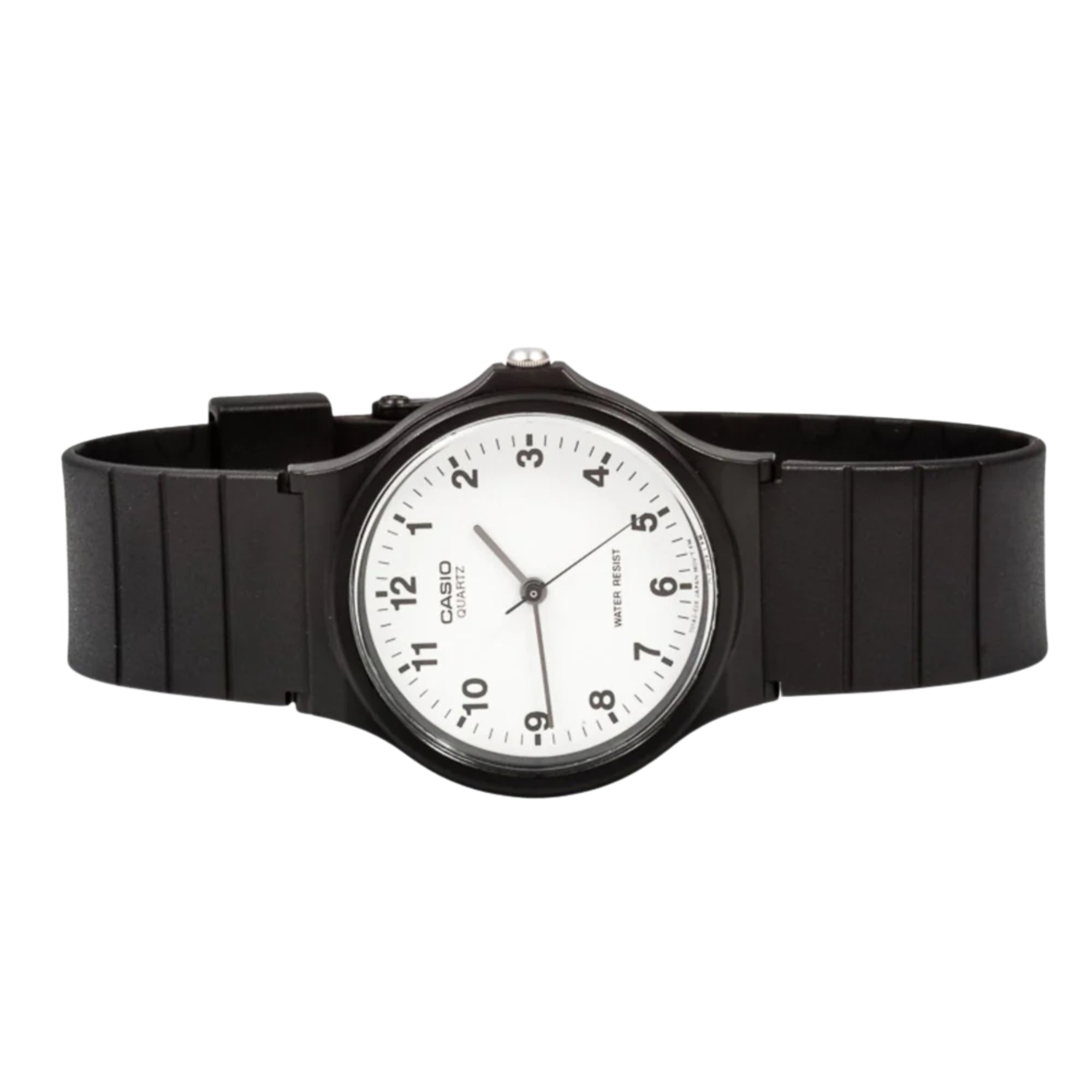 Casio Collection Quartz White Dial Black Resin Strap Watch MQ-24-7BLL