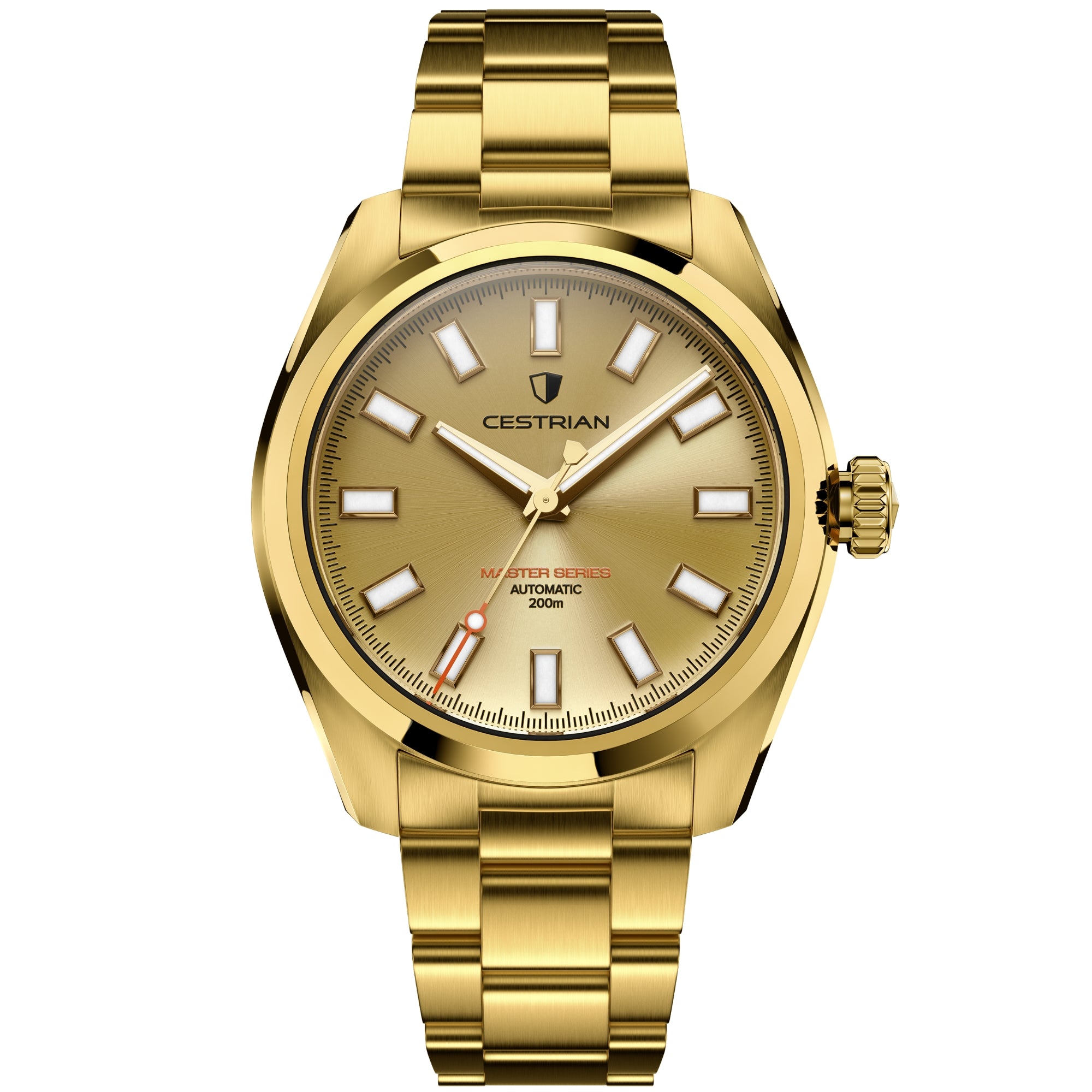 Cestrian Master Series V3 Gold Dial Gold Plated Bracelet Automatic Men's Watch CM-GD011