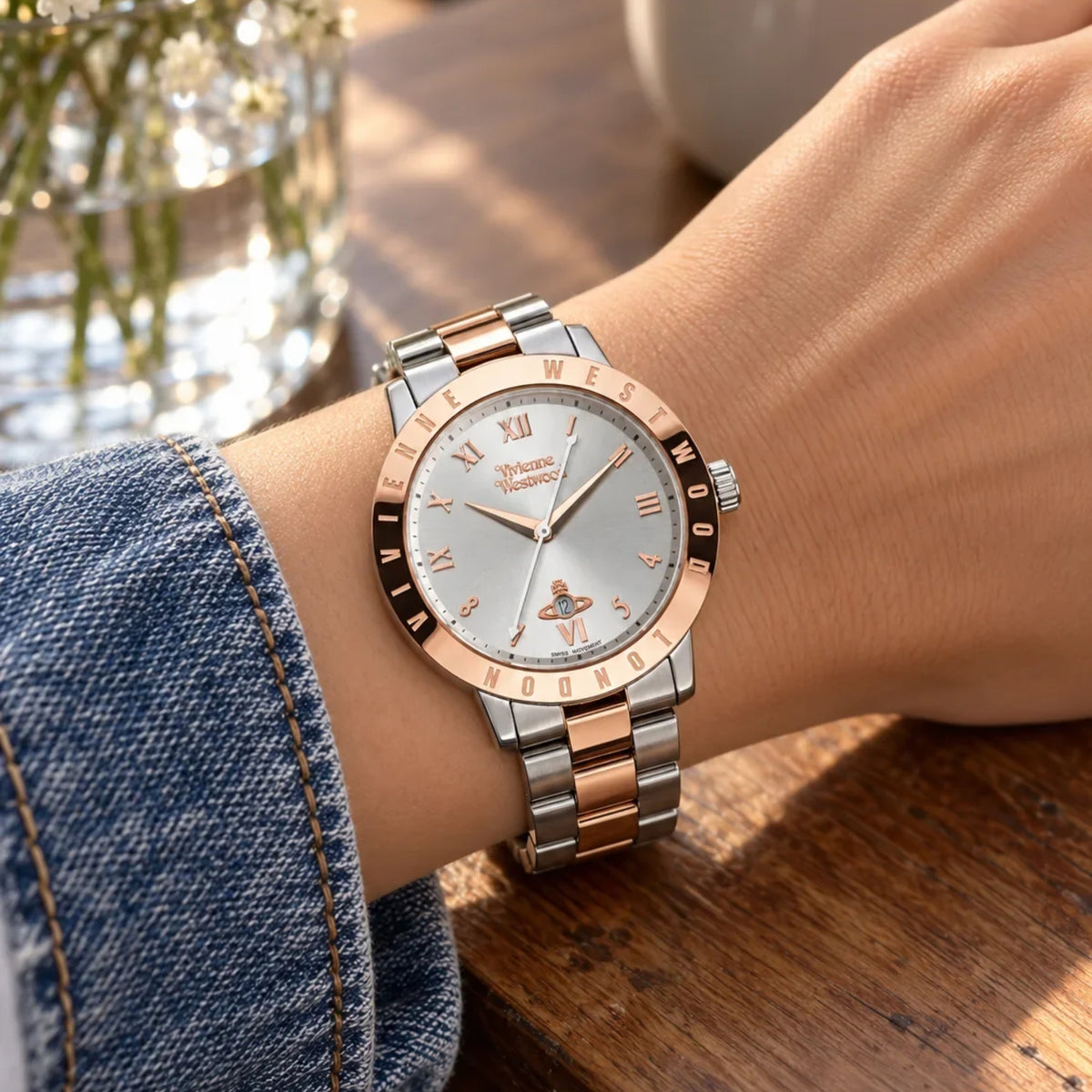 Vivienne Westwood Bloomsbury 35mm Silver Dial Steel Ladies Quartz Watch VV152RSSL
