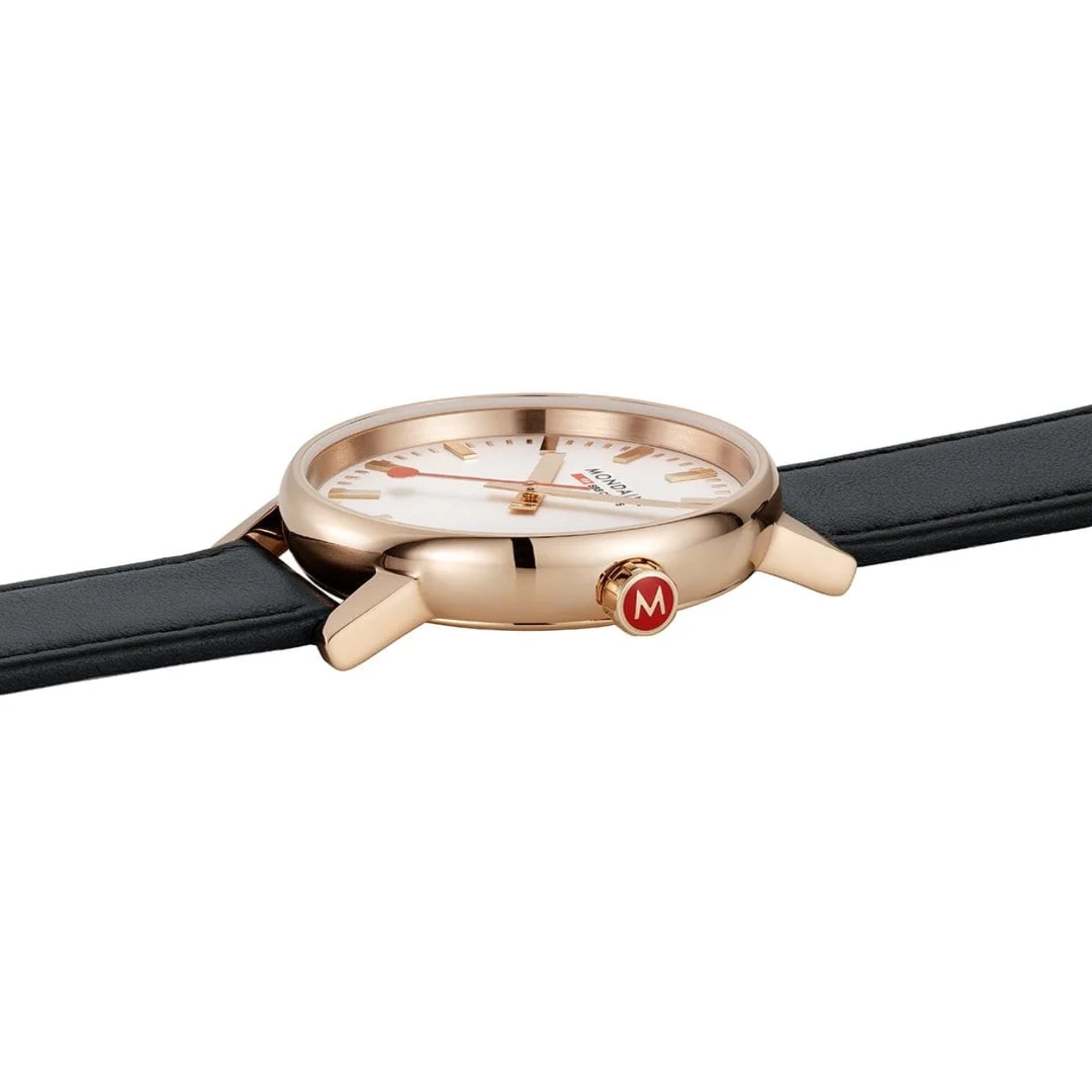 Reloj Mondaine EVO2 Quartz de 40 mm con esfera blanca y correa de cuero MSE.40112.LB