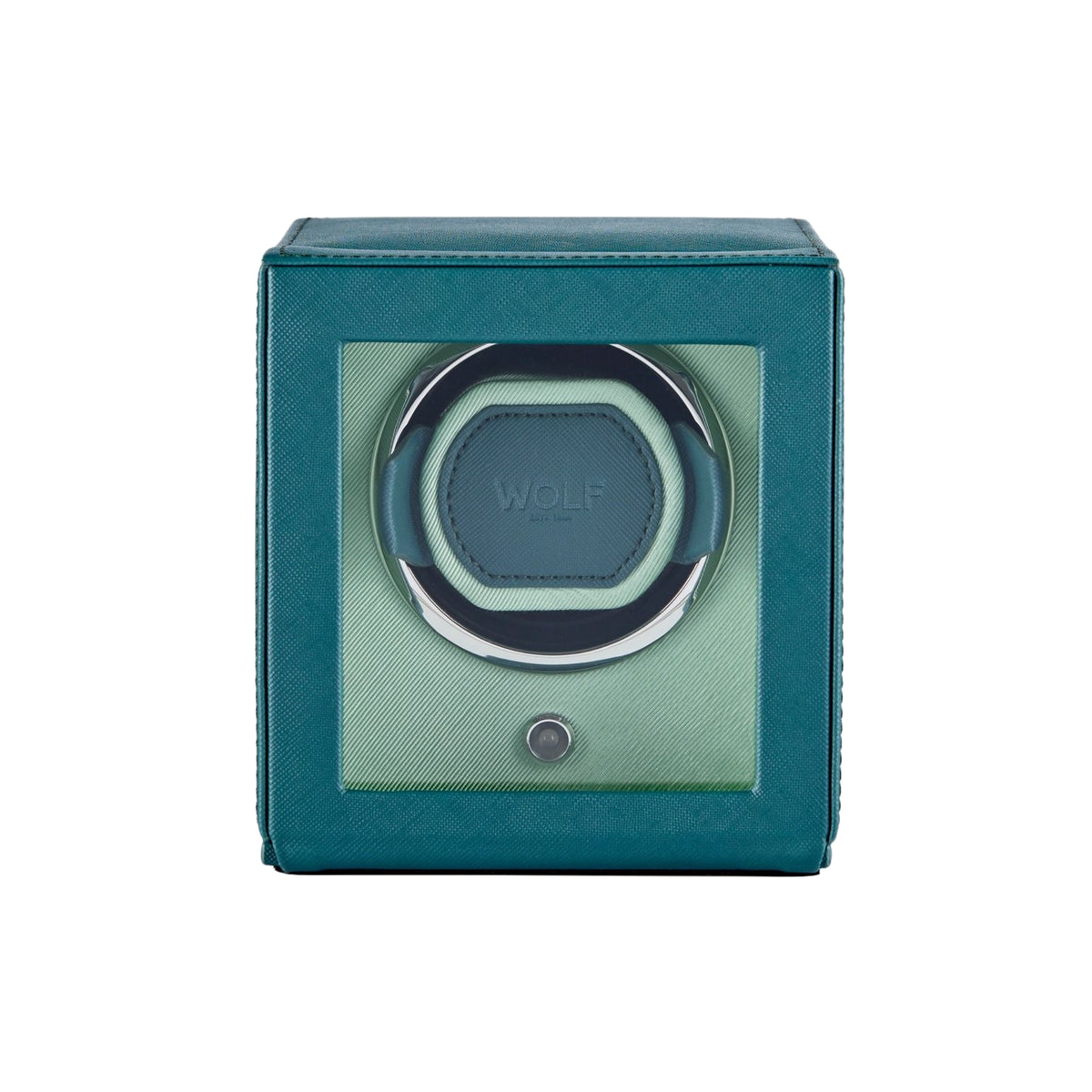 WOLF Cub Seltzer Teal Single Watch Winder with Cover 461140