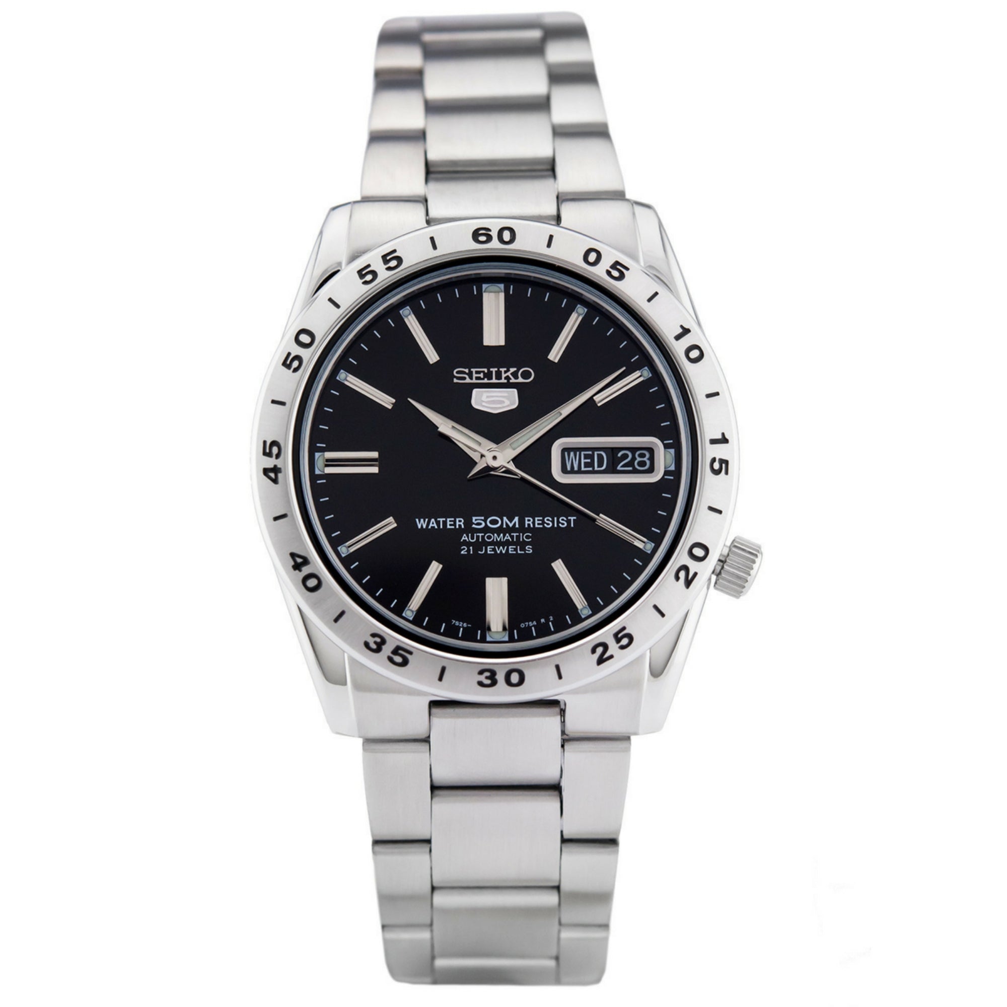 Seiko 5 Automatic Black Dial Stainless Steel Men's Watch SNKE01K1